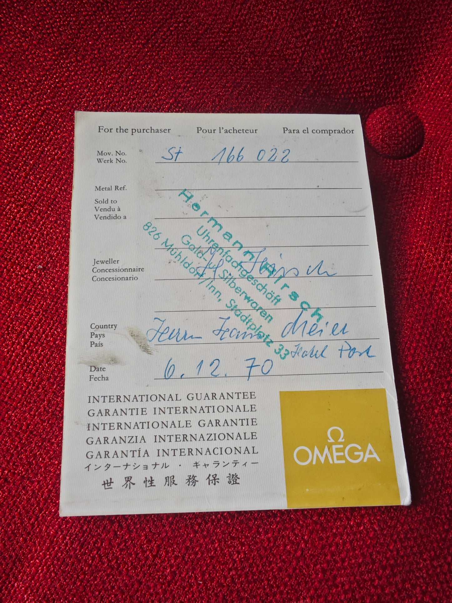 OMEGA SEAMASTER COSMIC 166.022 TOOL 105 & Papers 1970