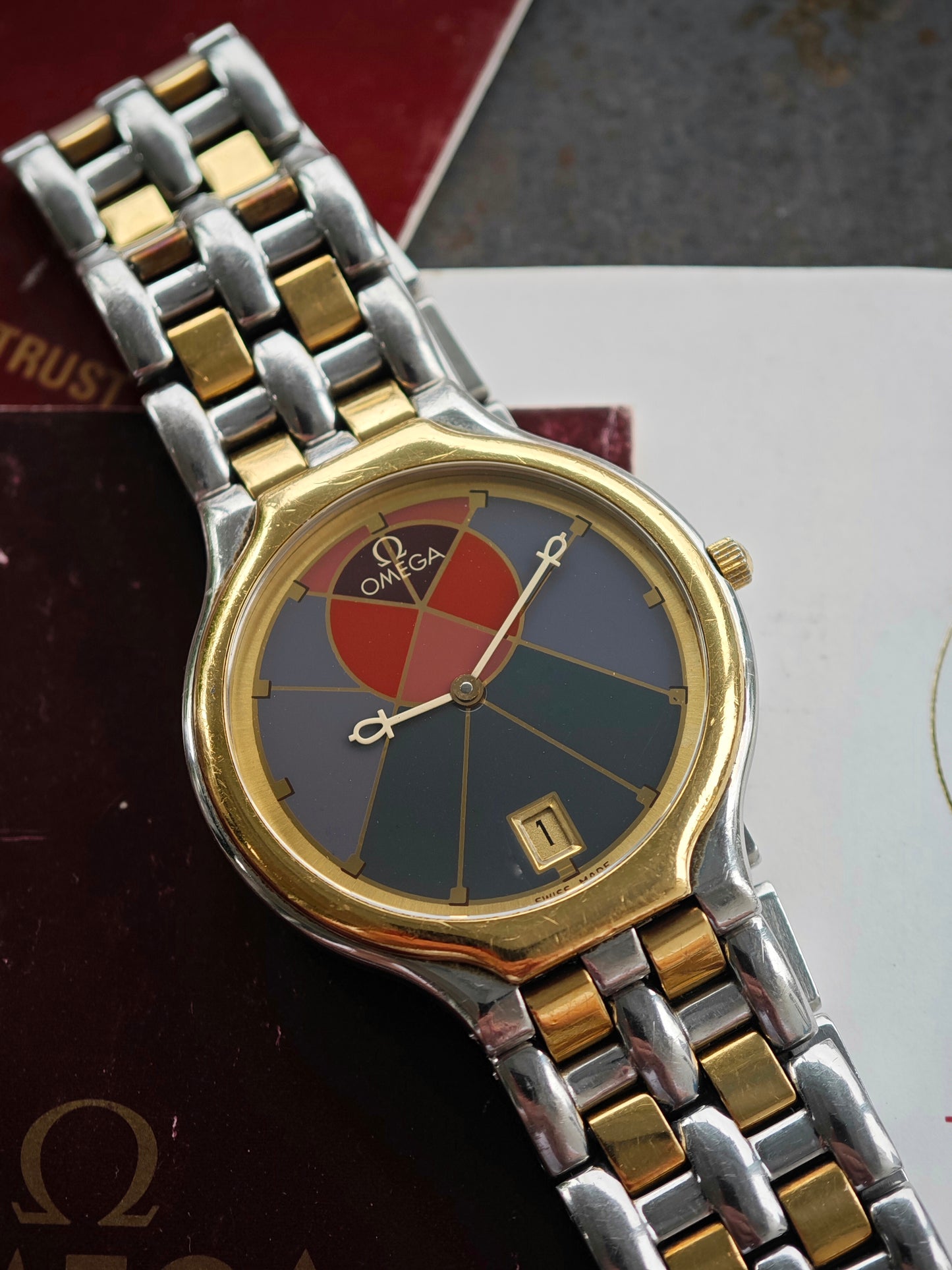 Omega DeVille "The Symbol - SUN" bicolor Version with all papers