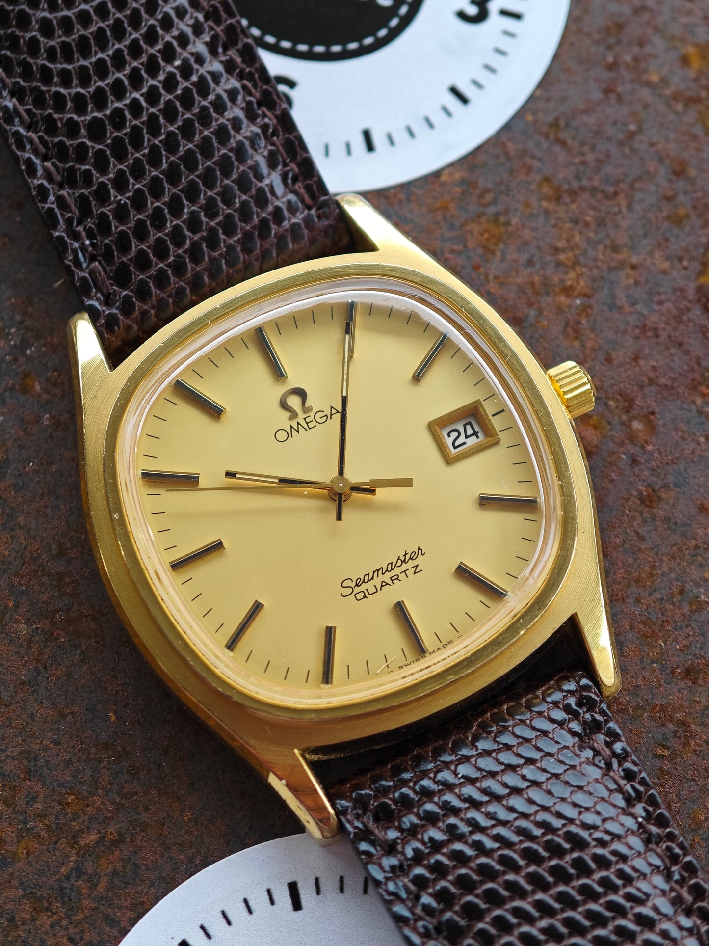 NEAR MINT OMEGA Seamaster Quartz Cal. 1342/1343 gold plated