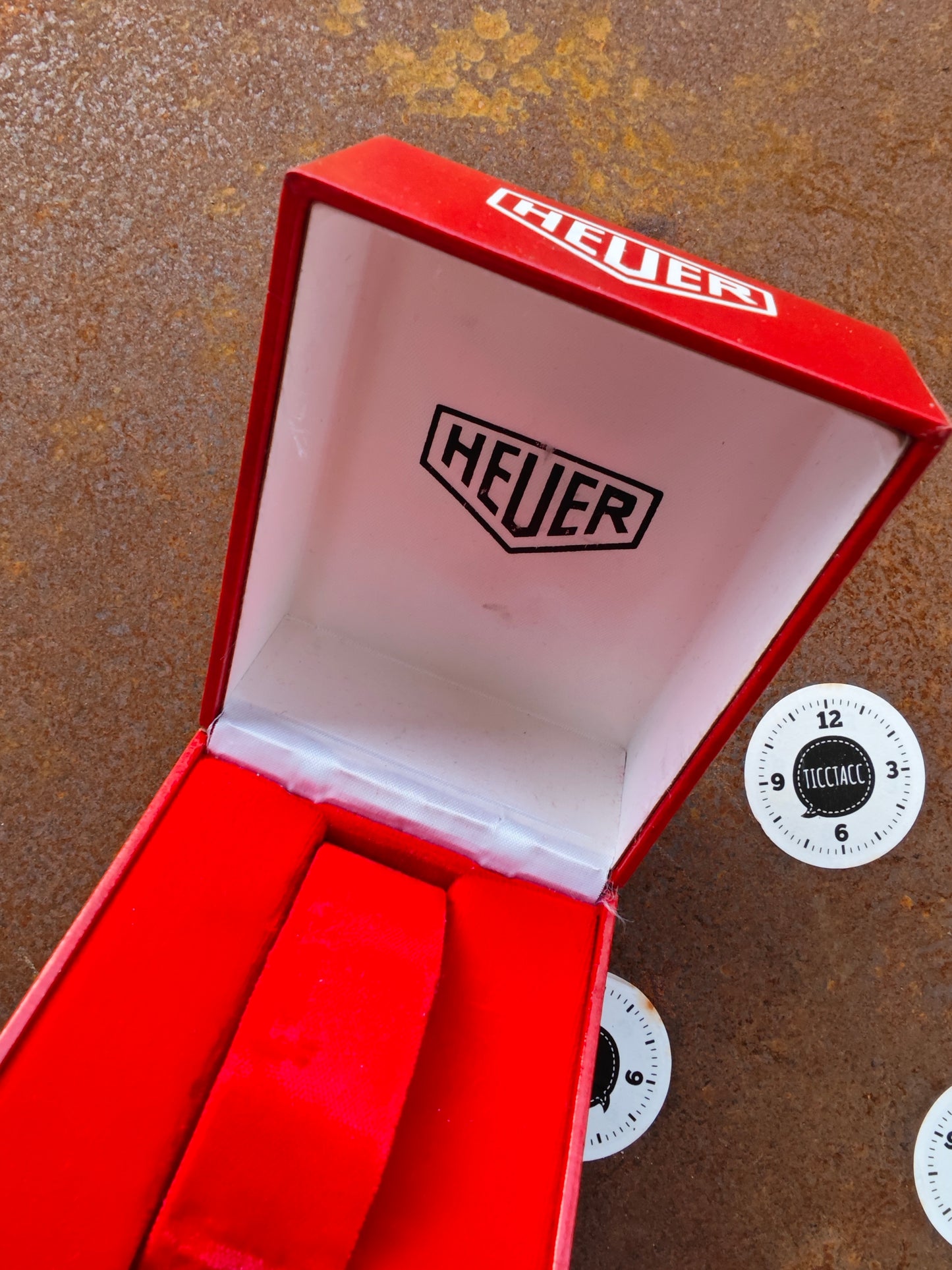 Heuer Red Checker Automatic Box for Autavia, Carrera or Monaco