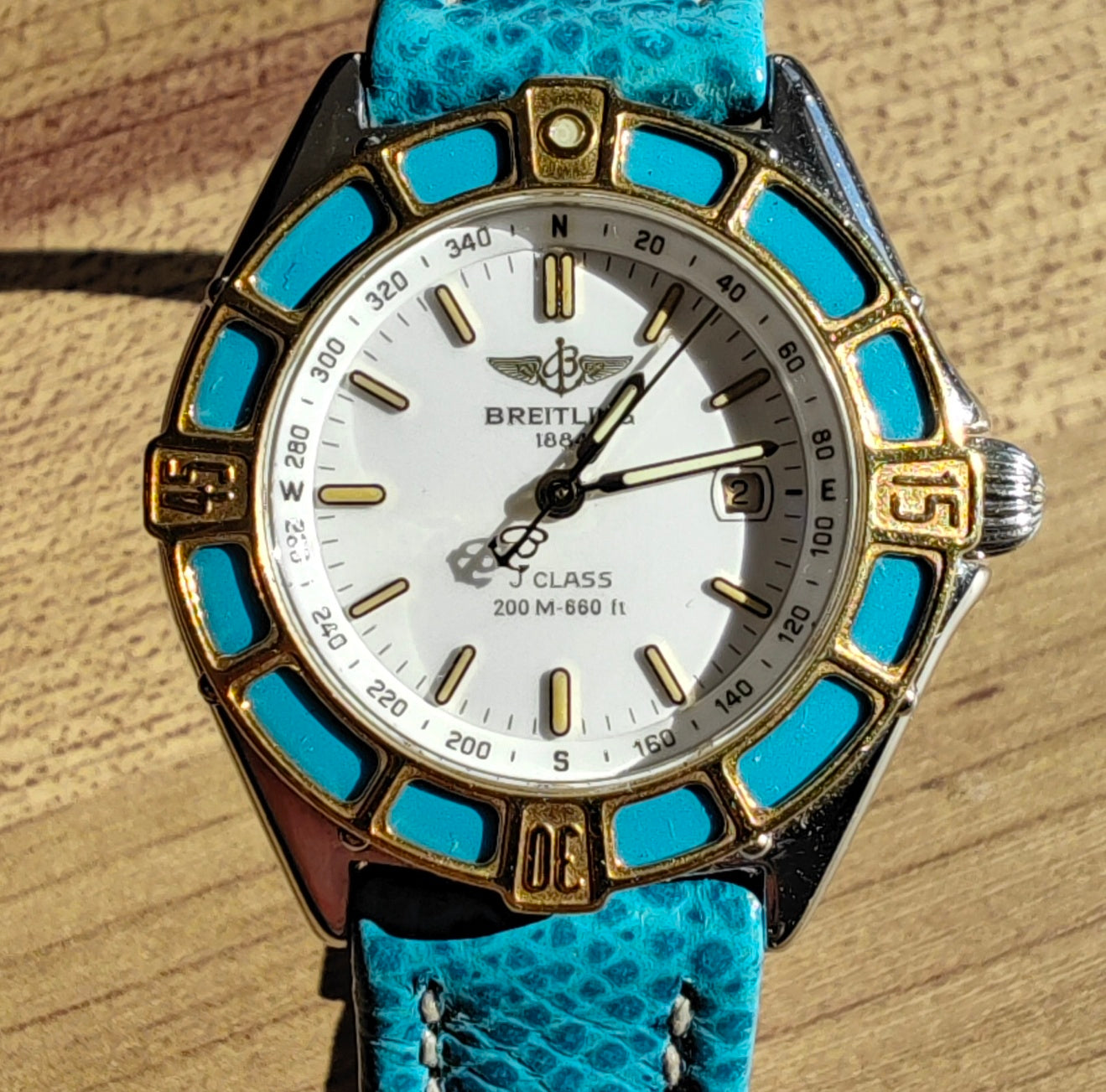 Breitling Lady's J-Class D52065 white, turquoise, gold