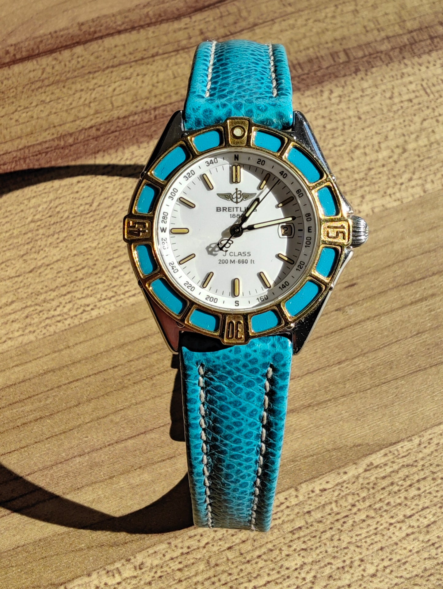 Breitling Lady's J-Class D52065 white, turquoise, gold