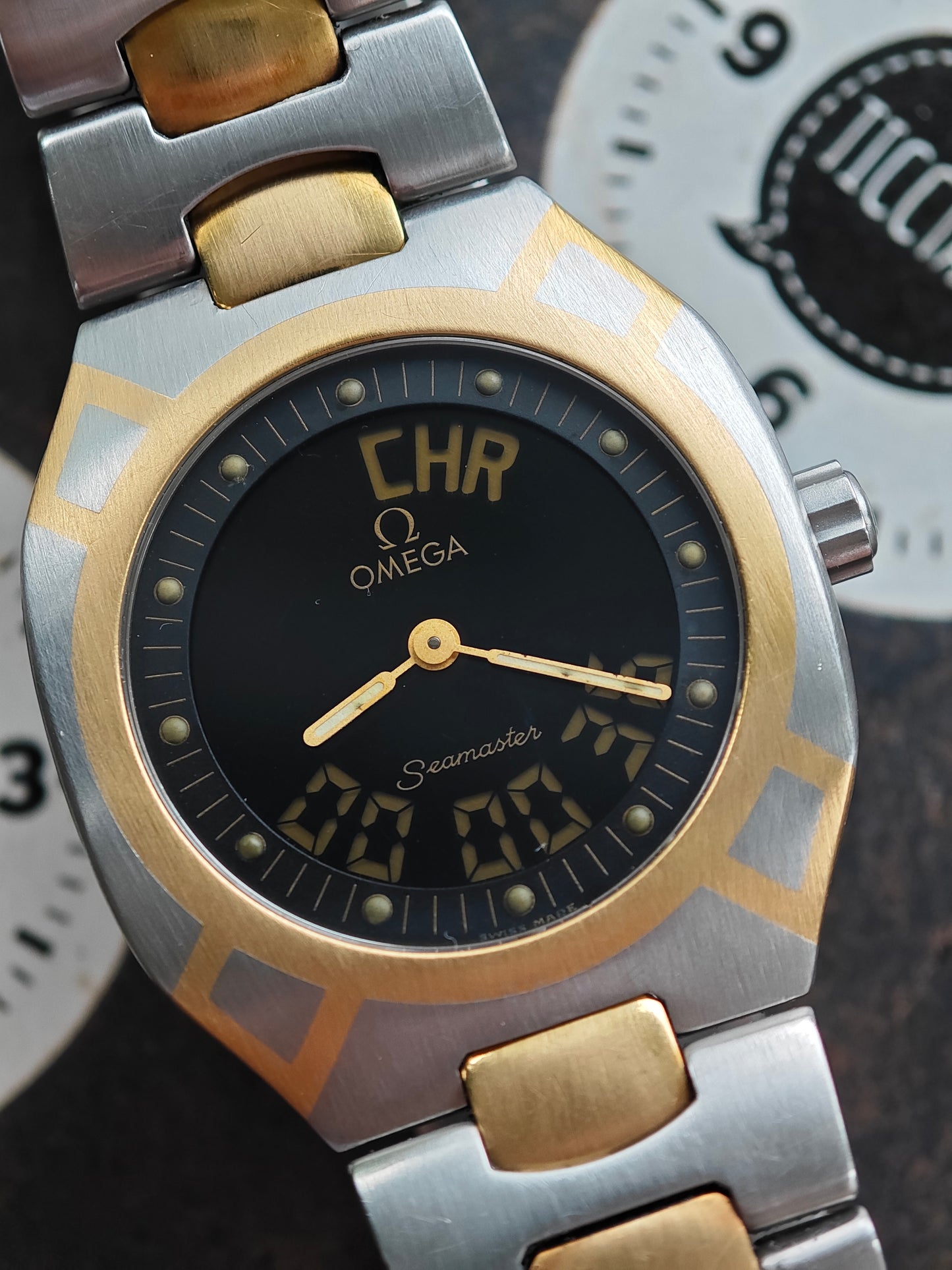 OMEGA SEAMASTER POLARIS Bracciale bicolore multifunzione FULL SET del 1994