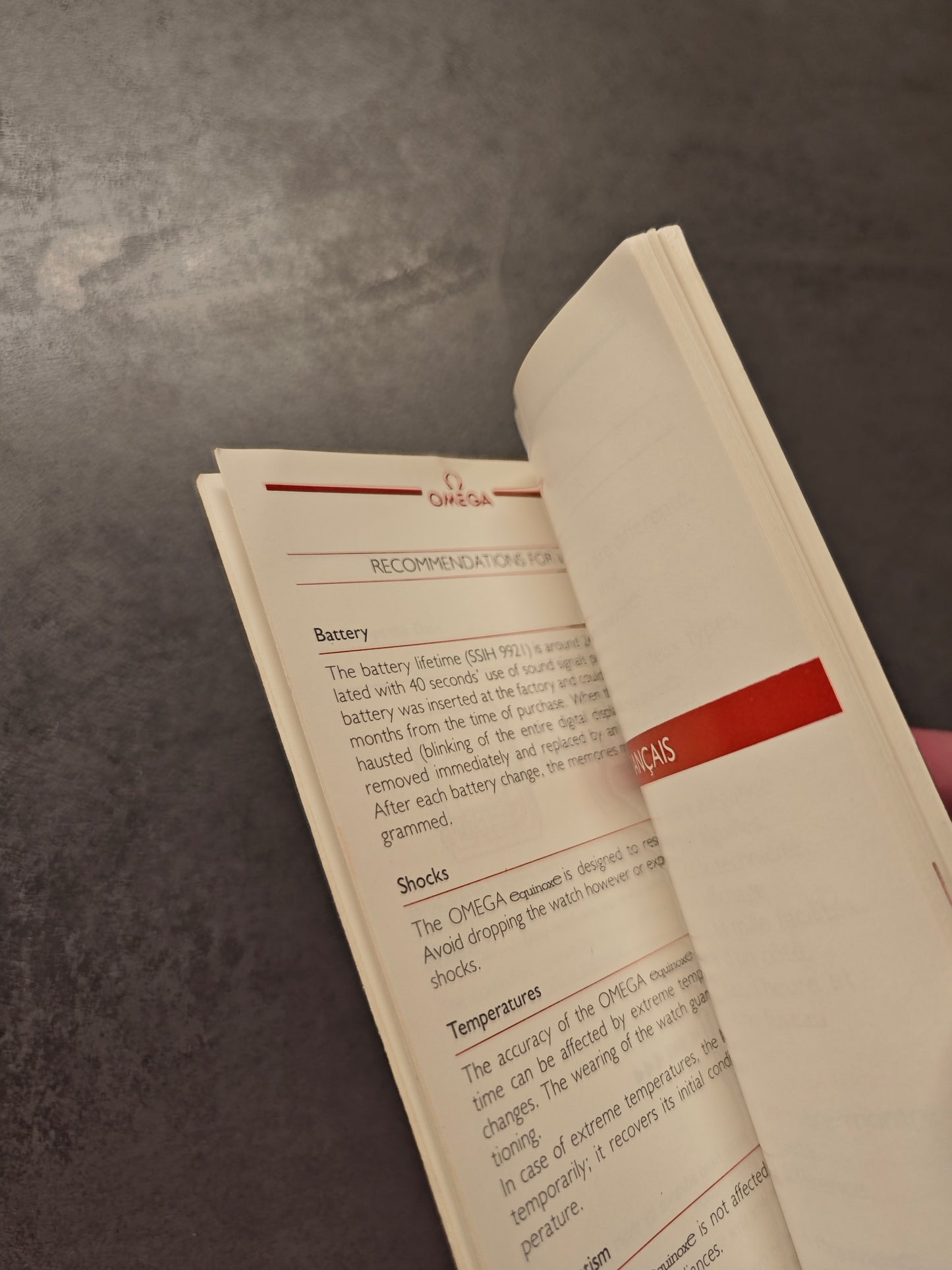 Extremely Rare Manual for the OMEGA Equinoxe - 4 languages - 104 Pages