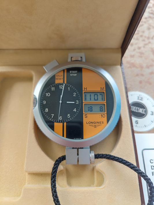 RARE LCD Longines Stopwatch & Clock FULL SET & BOX & Manual
