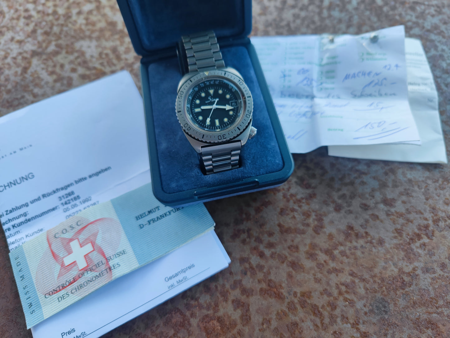 MINT & EXTREMELY RARE SINN 8820 TI Box & Invoice & COSC DOC