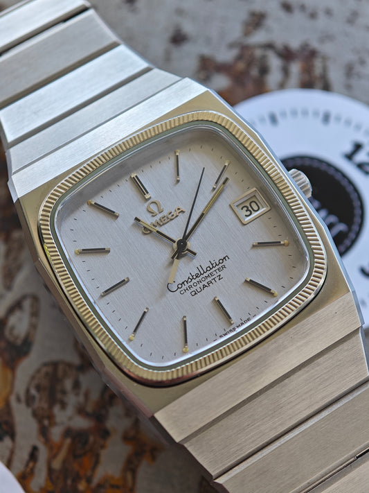 N.O.S. OMEGA TV Constellation silver dial & fluted bezel