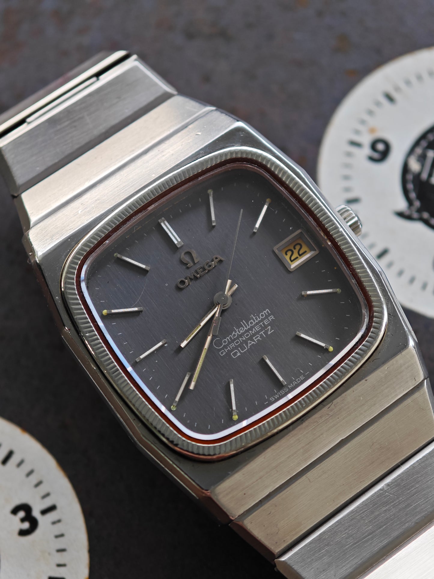 Super Rare OMEGA Constellation Slaight Grey & BOX