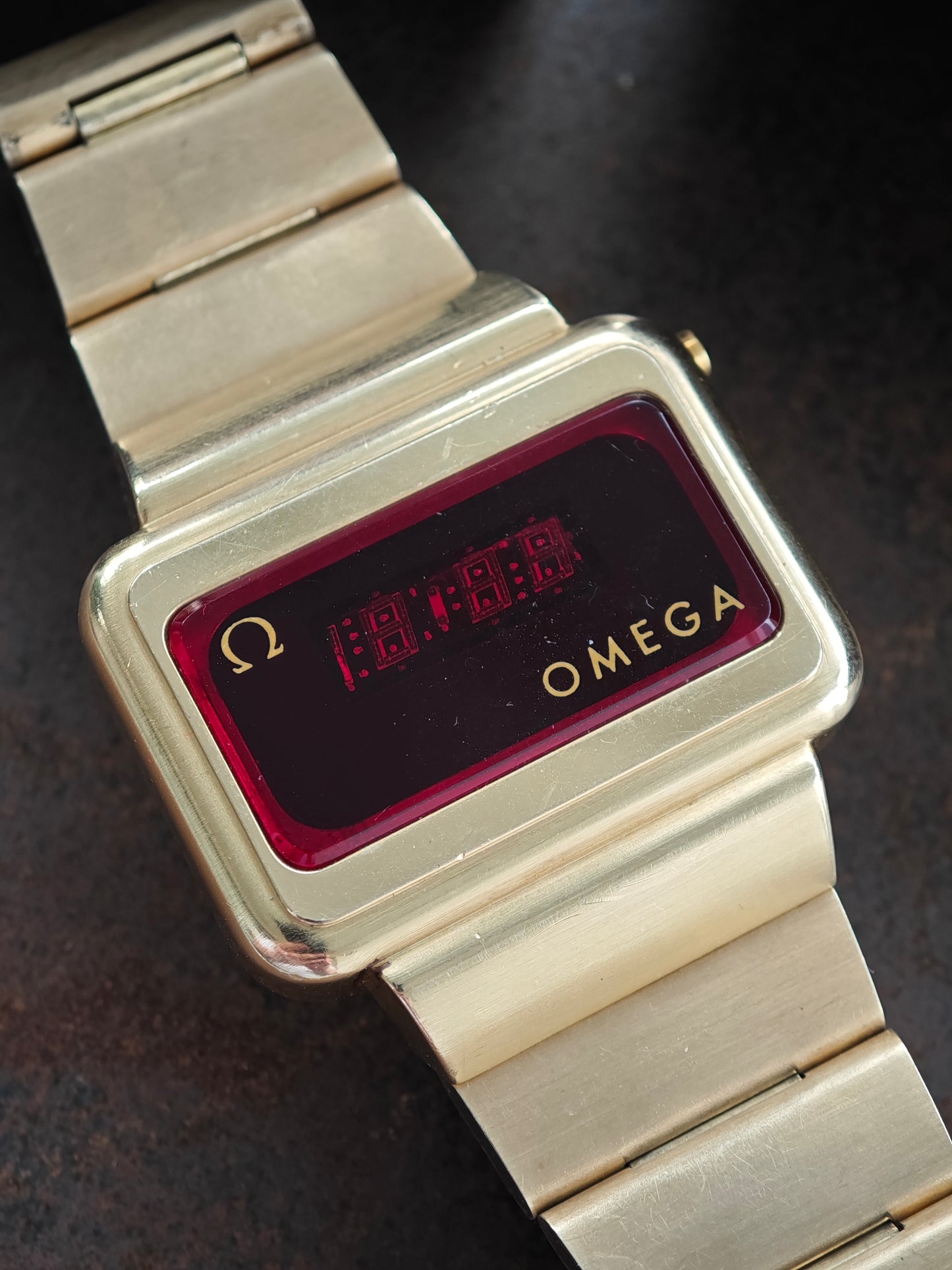 OMEGA TC3 LED watch 196.0045 goldplated & ULTRA Rare Box & Outer Box