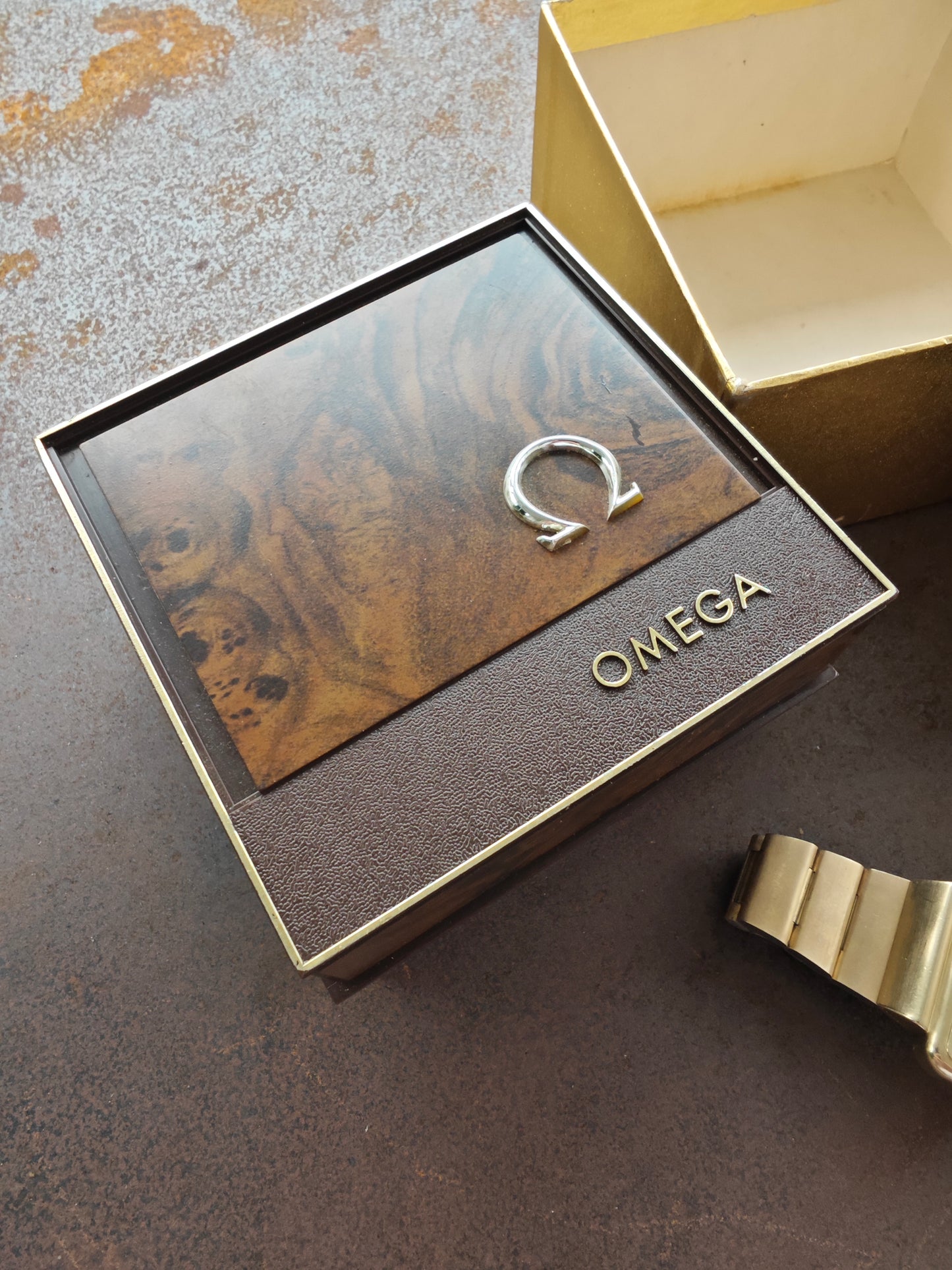 OMEGA TC3 LED watch 196.0045 goldplated & ULTRA Rare Box & Outer Box