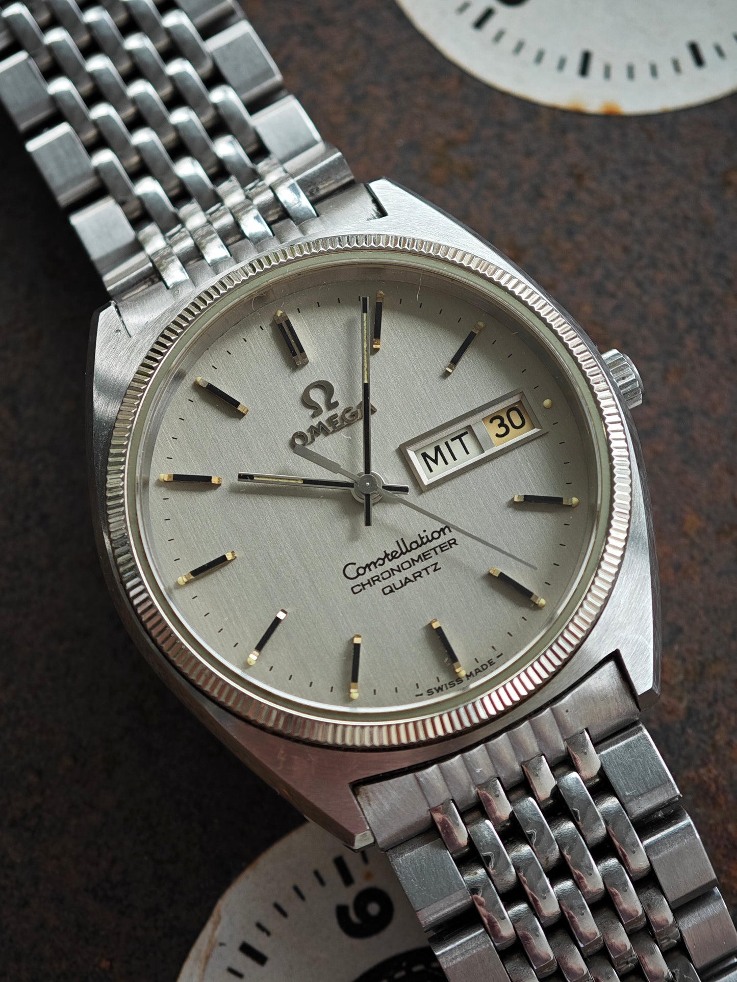 Super Rare OMEGA Oyster DayDate with Fluted WHITE GOLD Bezel