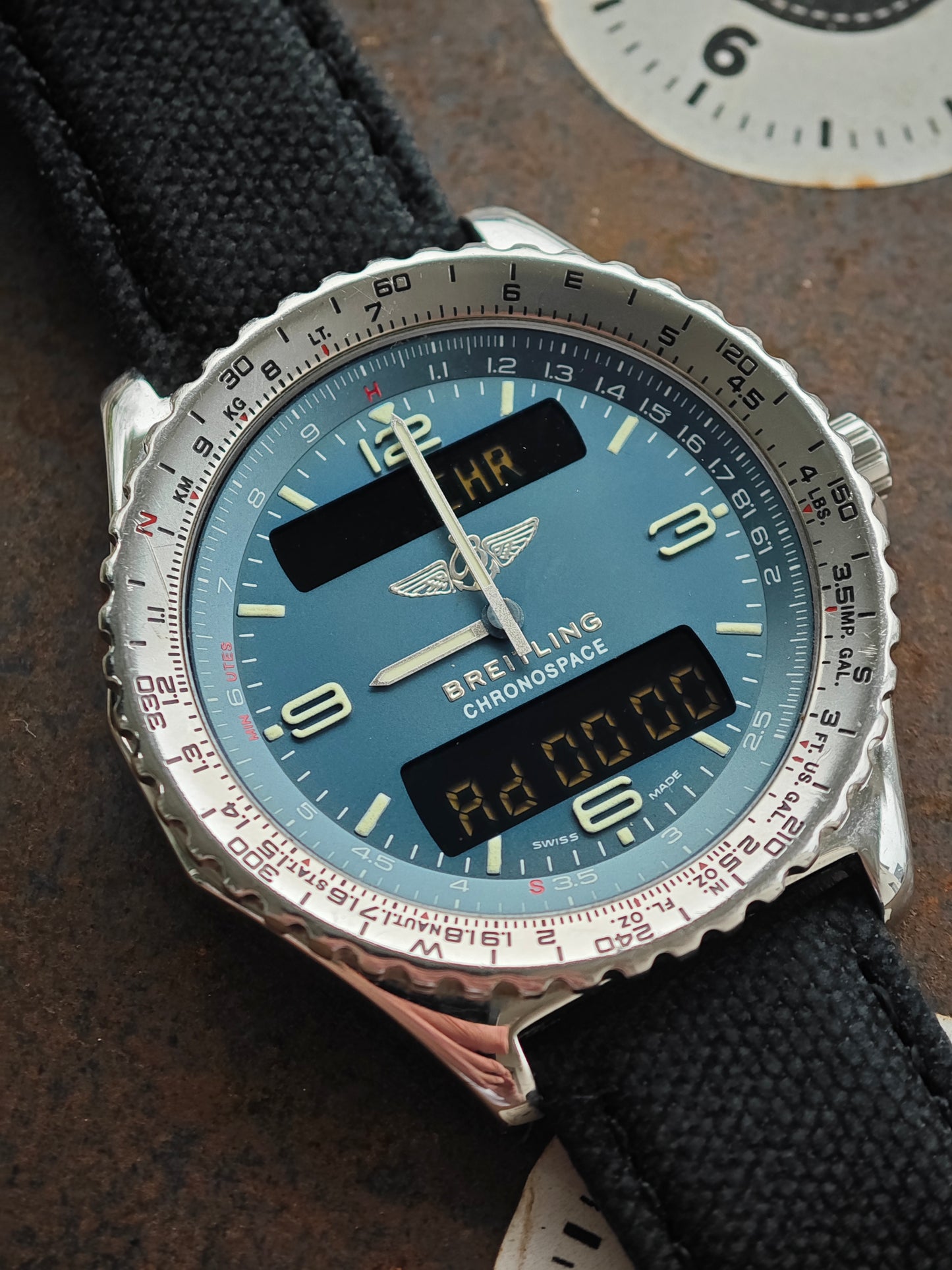 Blue Dial Breitling Chronospace 1881 & New Canvas Strap