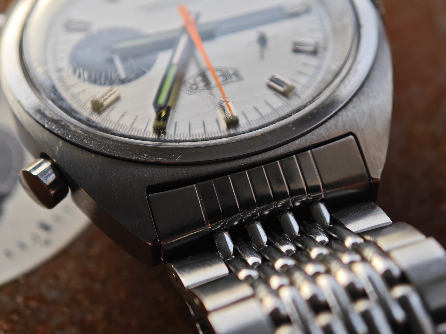 HEUER CARRERA 1553s cal.15 Silver Dial & GF bracelet