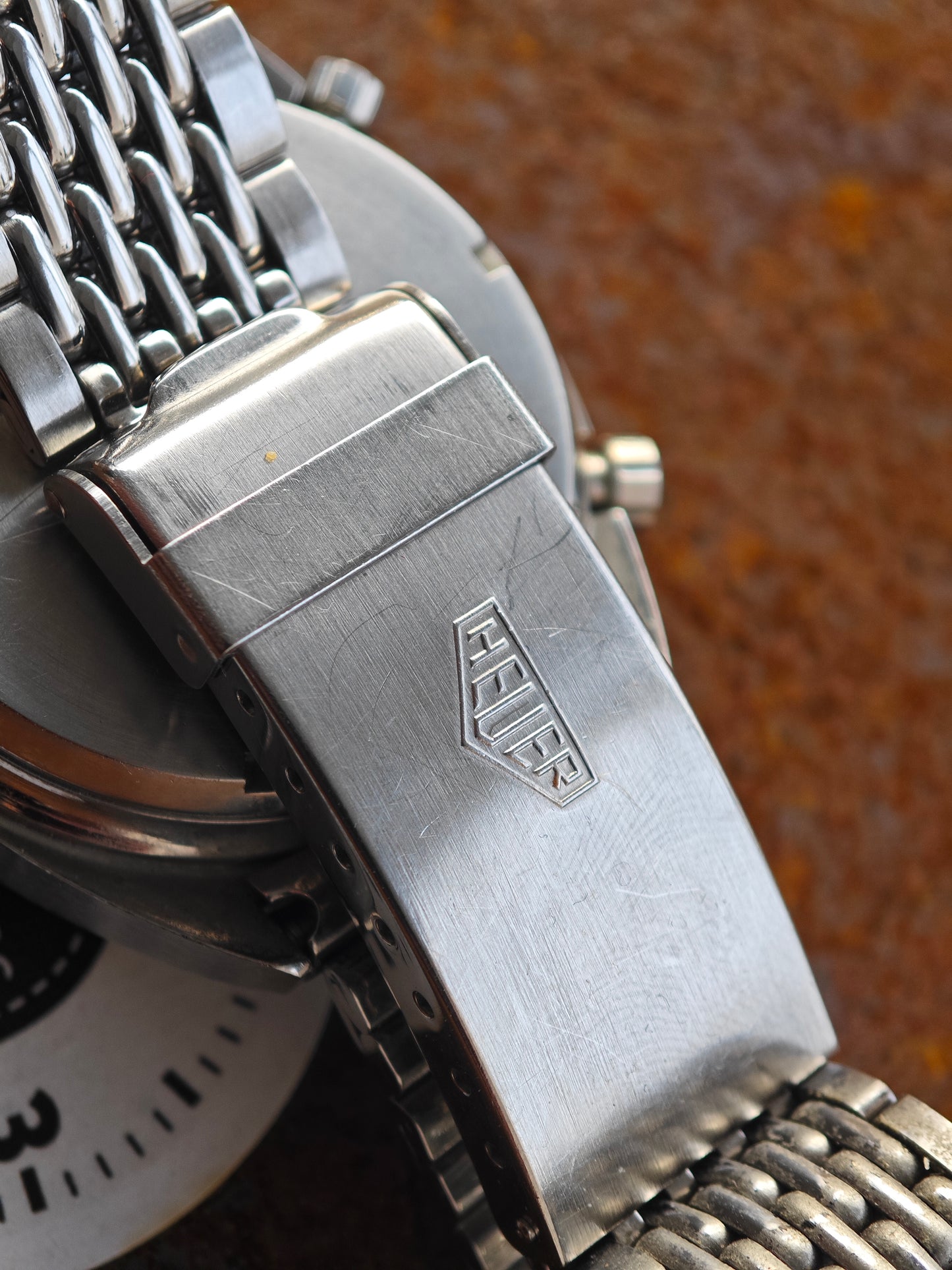 HEUER CARRERA 1553s cal.15 Silver Dial & GF bracelet