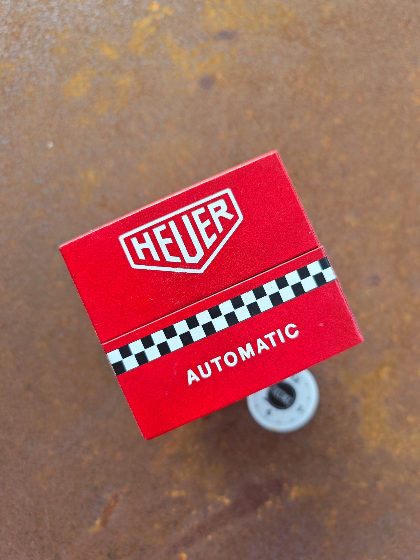 Heuer Red Checker Automatic Box for Autavia, Carrera or Monaco