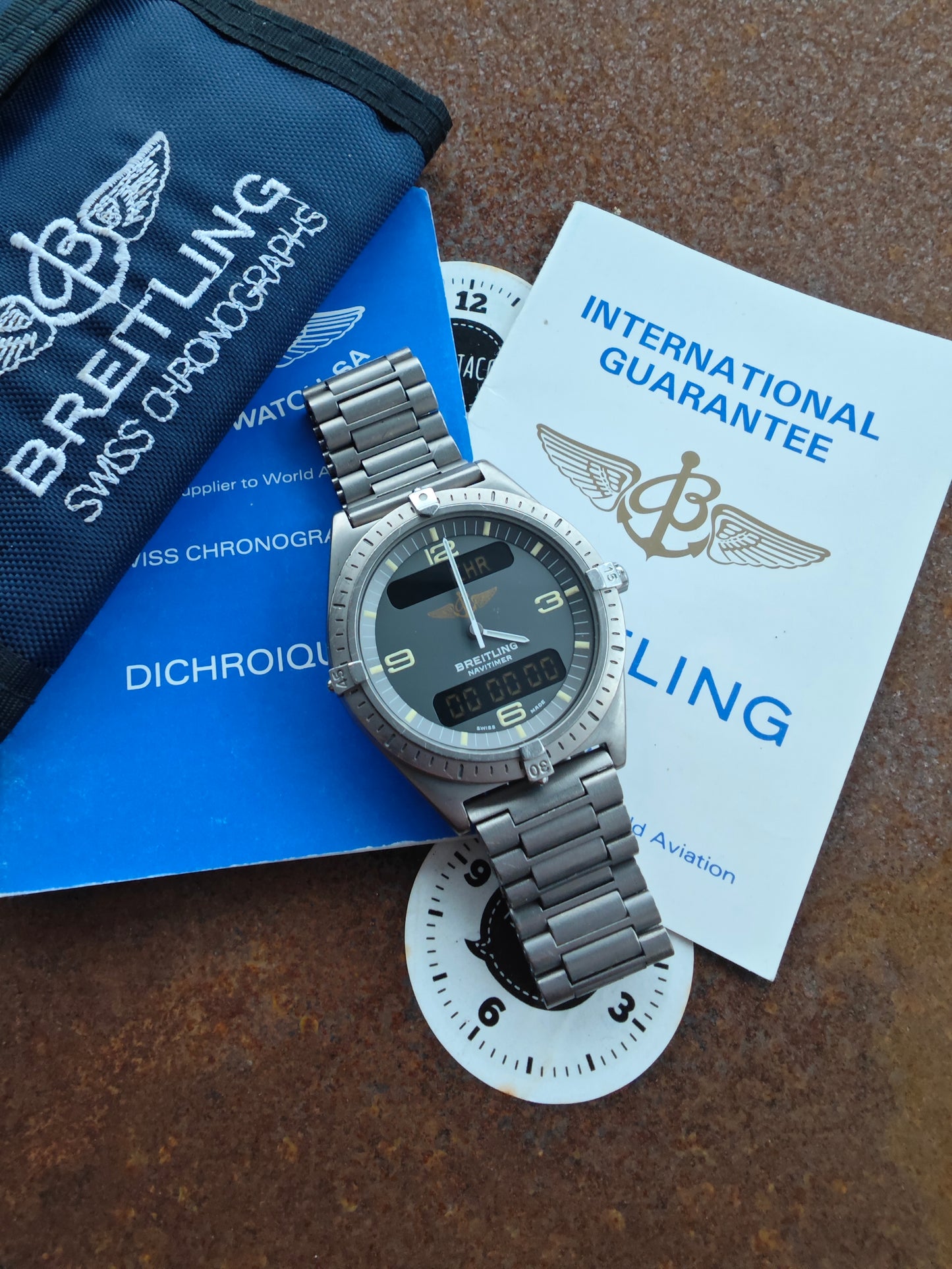 1989 - 1. Gen. Breitling Navitimer 80360 - 4 digit - (Aerospace) Grey Dial & Papers & Service