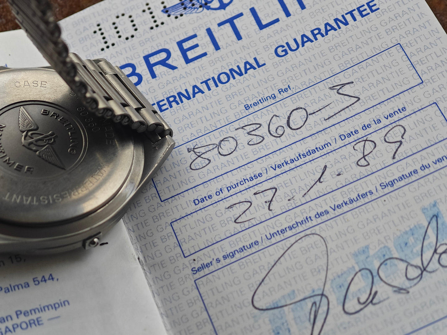 1989 - 1. Gen. Breitling Navitimer 80360 - 4 digit - (Aerospace) Grey Dial & Papers & Service