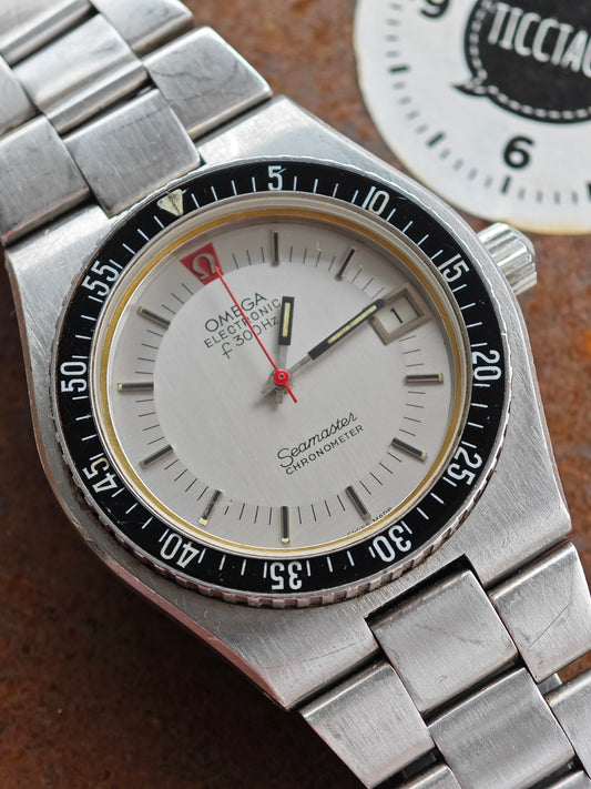 MINT 1972 OMEGA Electronic f300 Diver Silver Dial