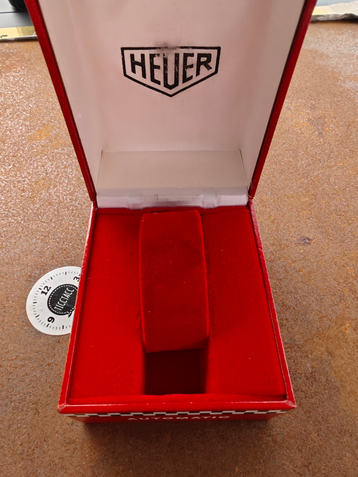 Heuer Red Checker Automatic Box for Autavia, Carrera or Monaco