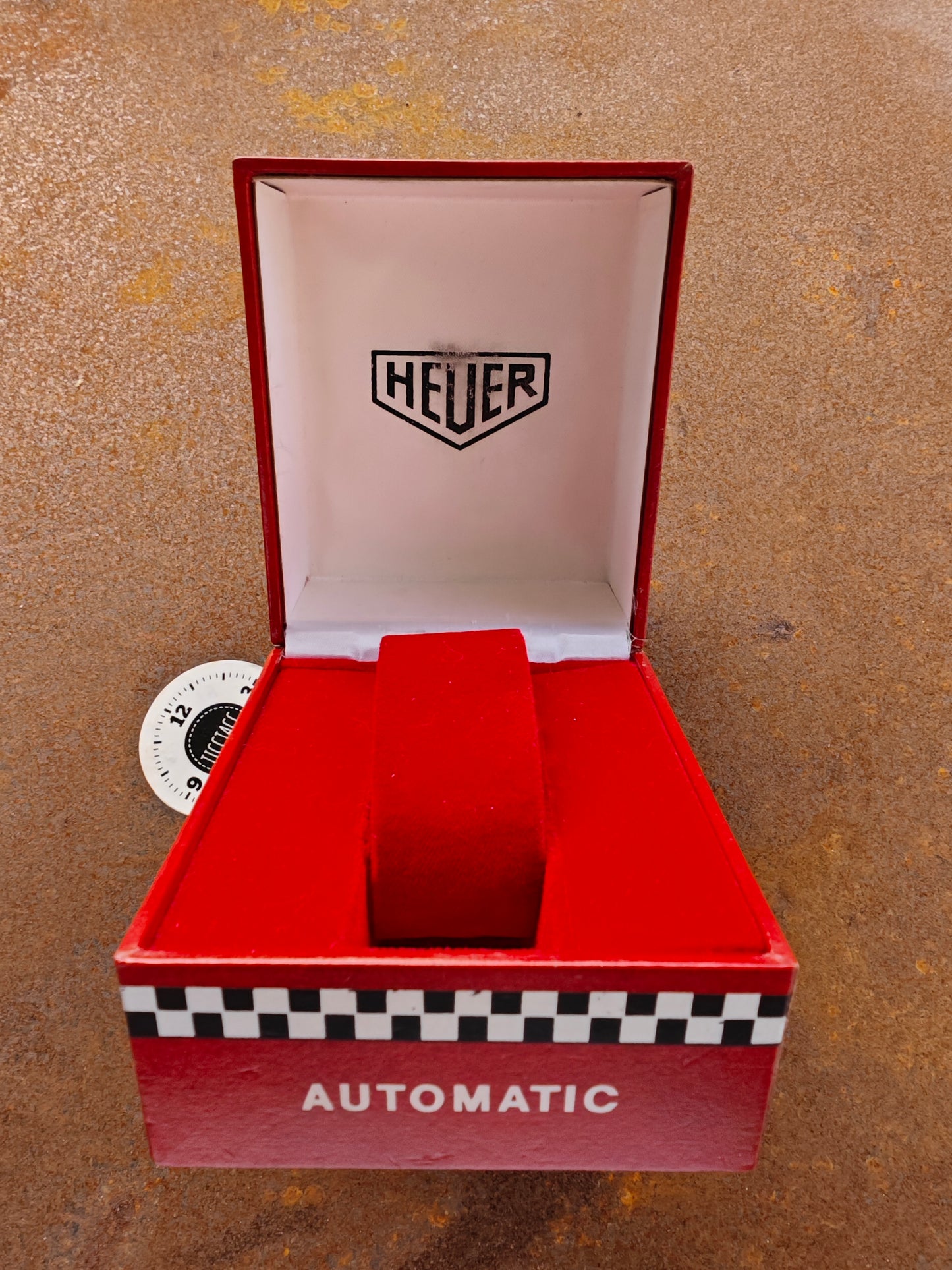 Heuer Red Checker Automatic Box for Autavia, Carrera or Monaco