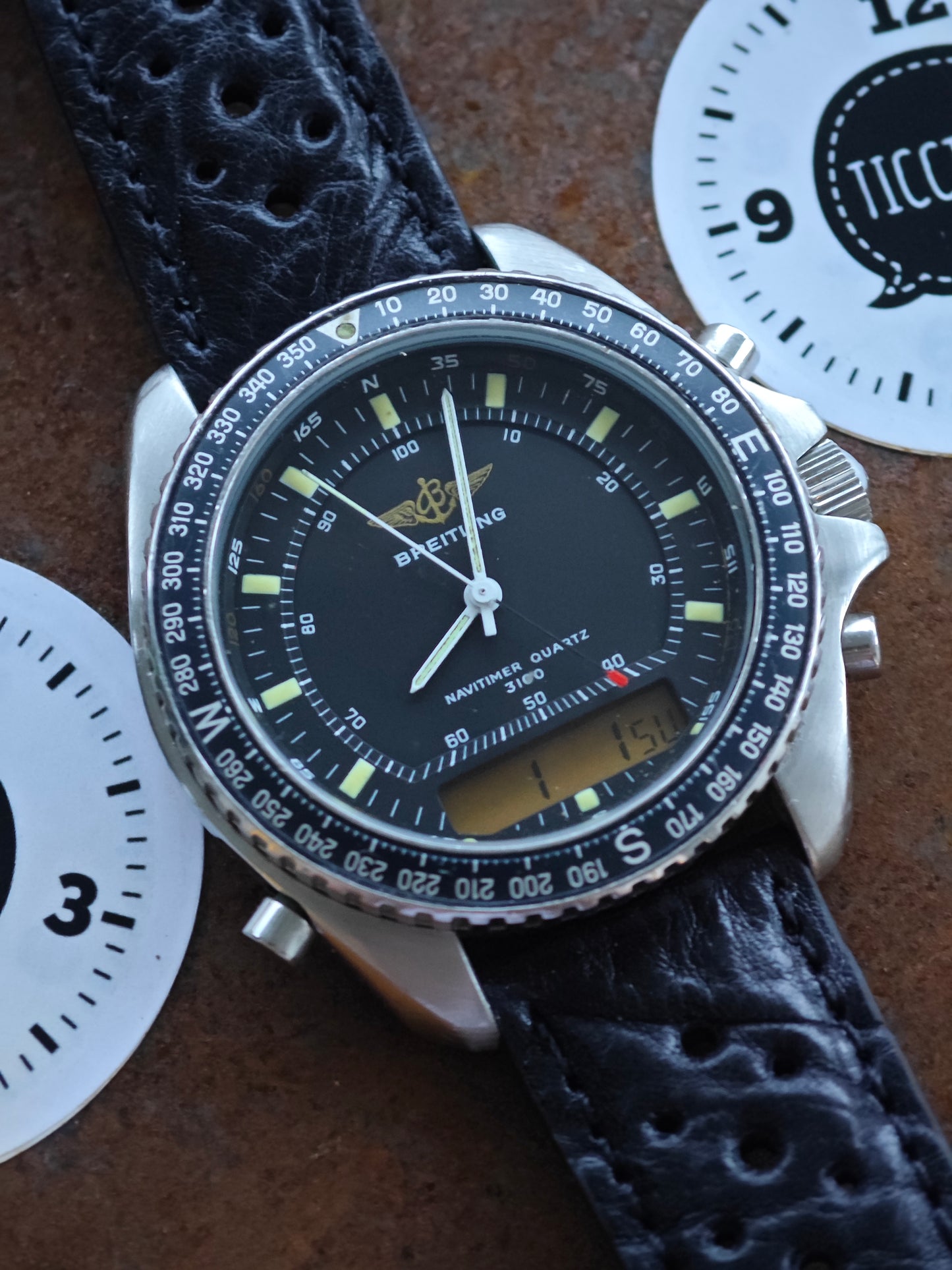 1st Gen. 4-digit (!) Breitling Navitimer Pluton 80191 3100