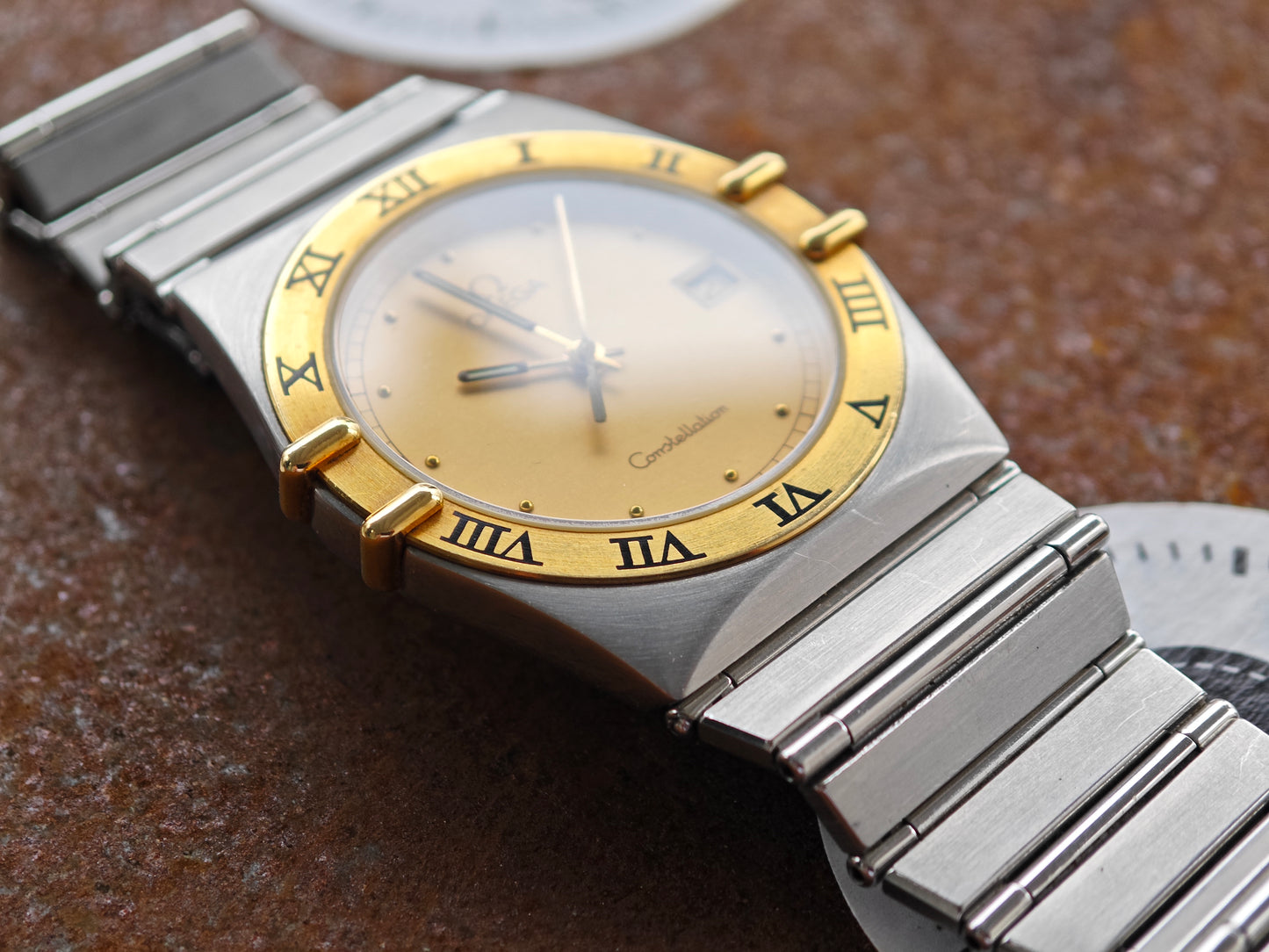 MINT OMEGA Constellation Manhattan Bicolor / Stainless Steel / gold color dial