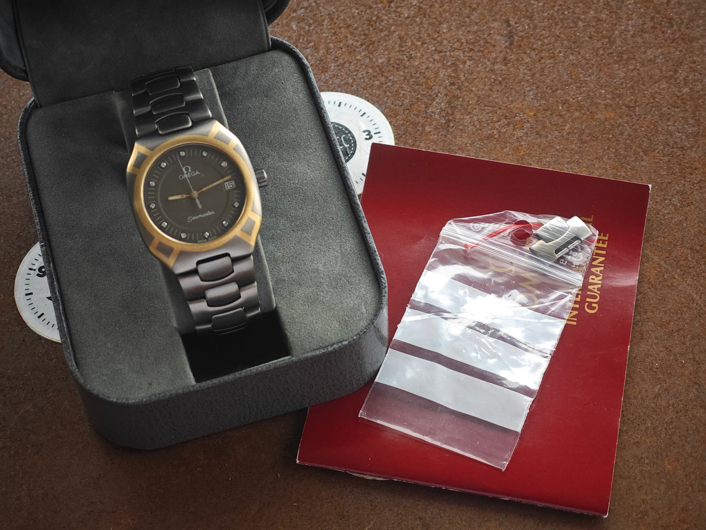 OMEGA Polaris Titanium /Gold FULL SET Diamonds UNISEX