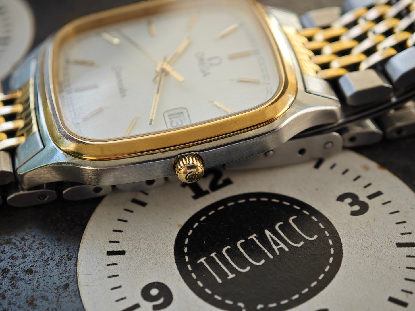 NEUWERTIGES OMEGA Seamaster BREST Bicolor 1430 &amp; burgunderfarbene Box