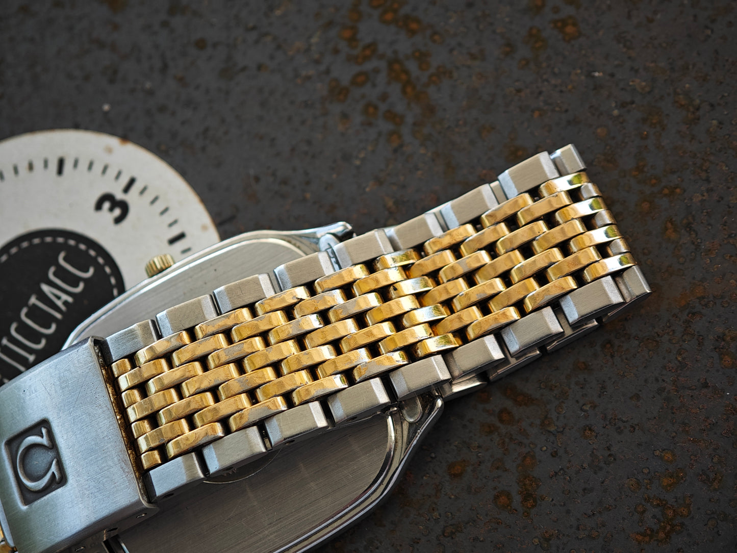 NEUWERTIGES OMEGA Seamaster BREST Bicolor 1430 &amp; burgunderfarbene Box