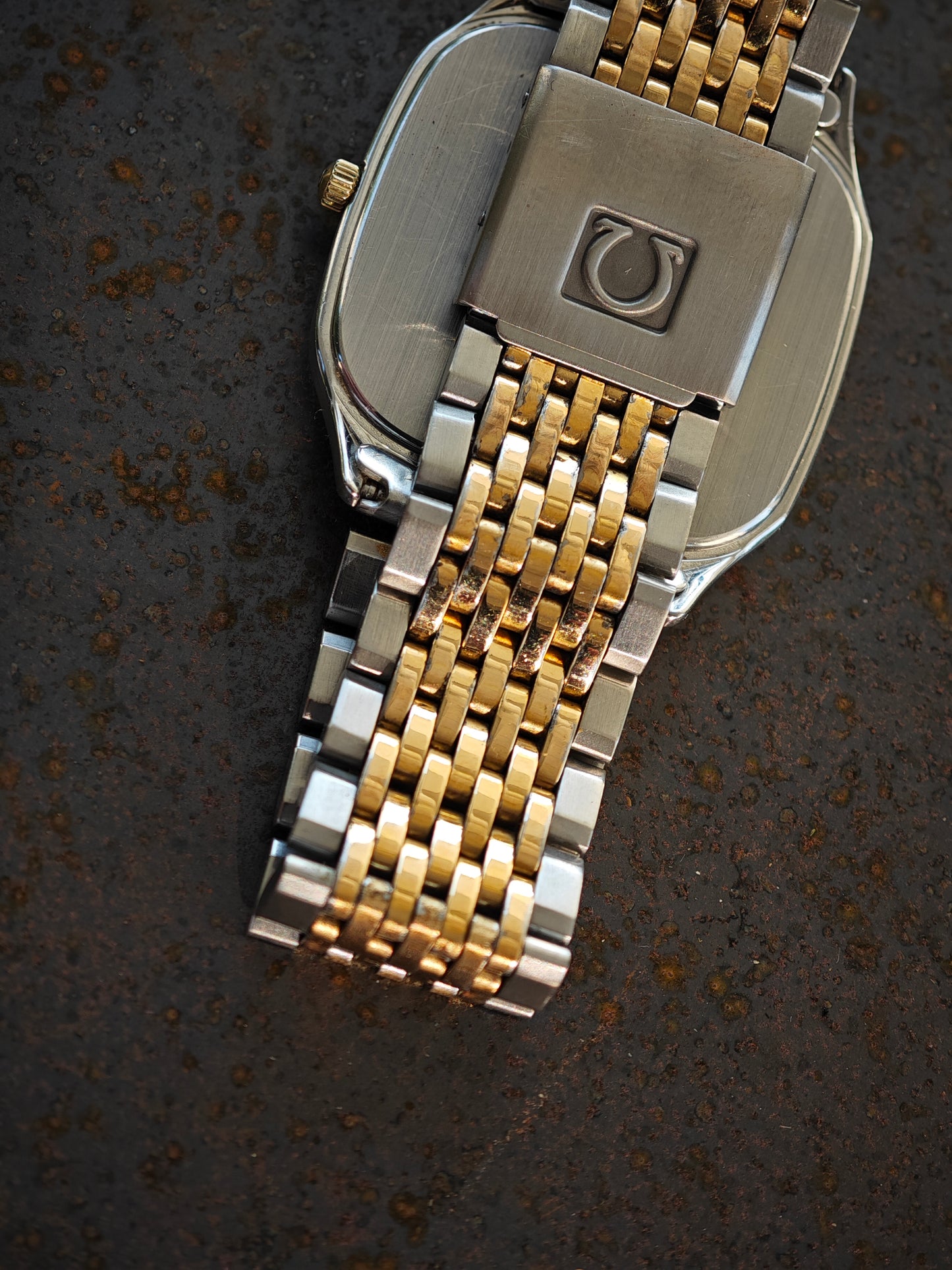 NEUWERTIGES OMEGA Seamaster BREST Bicolor 1430 &amp; burgunderfarbene Box