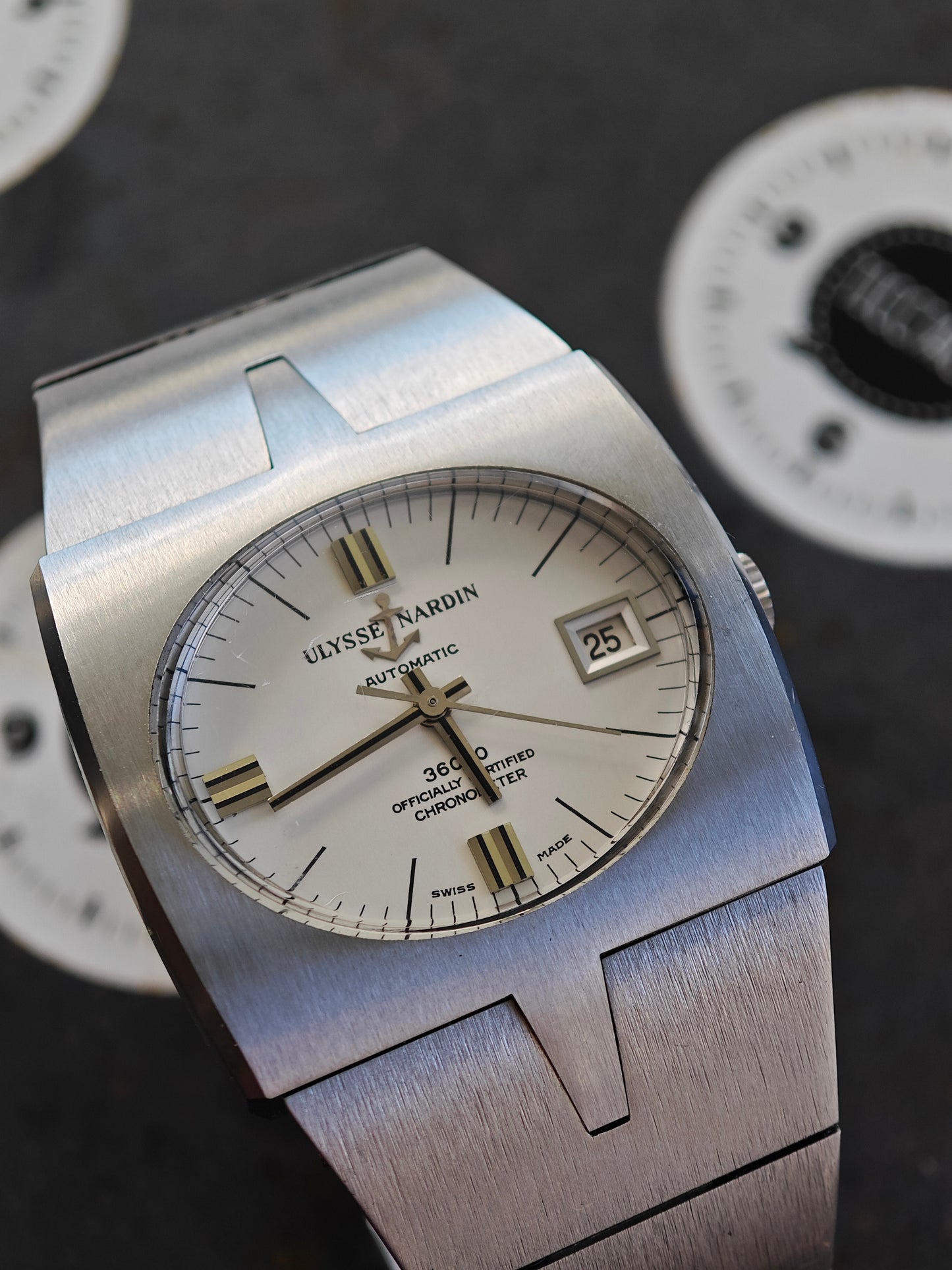 N.O.S. ULYSSE NARDIN 36.000 - Full bracelet 19,0-19,5 cm White dial