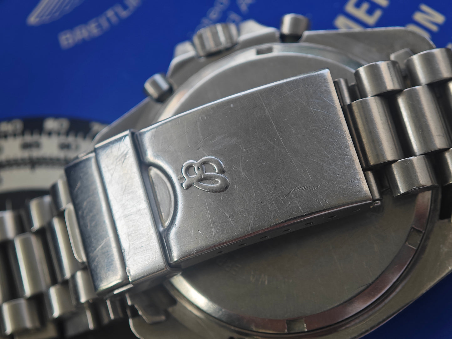 Super raro Breitling Navitimer 80191 di prima generazione con quadrante bianco, plutonio, scatola e manuale