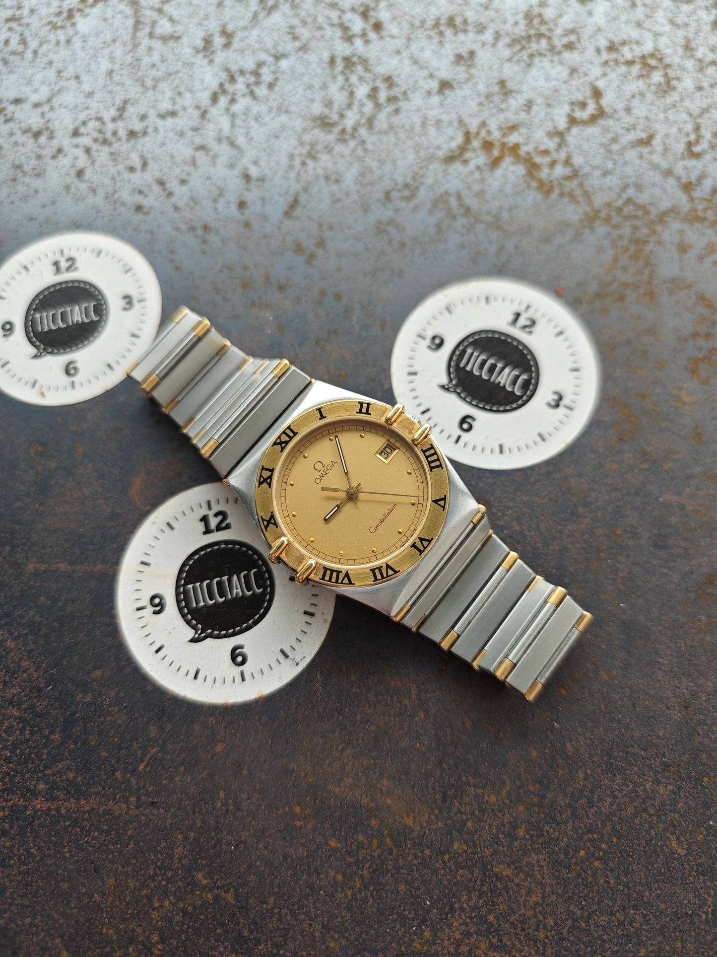 Perfekte OMEGA Constellation Manhattan Bicolor mit Bicolor-Armband