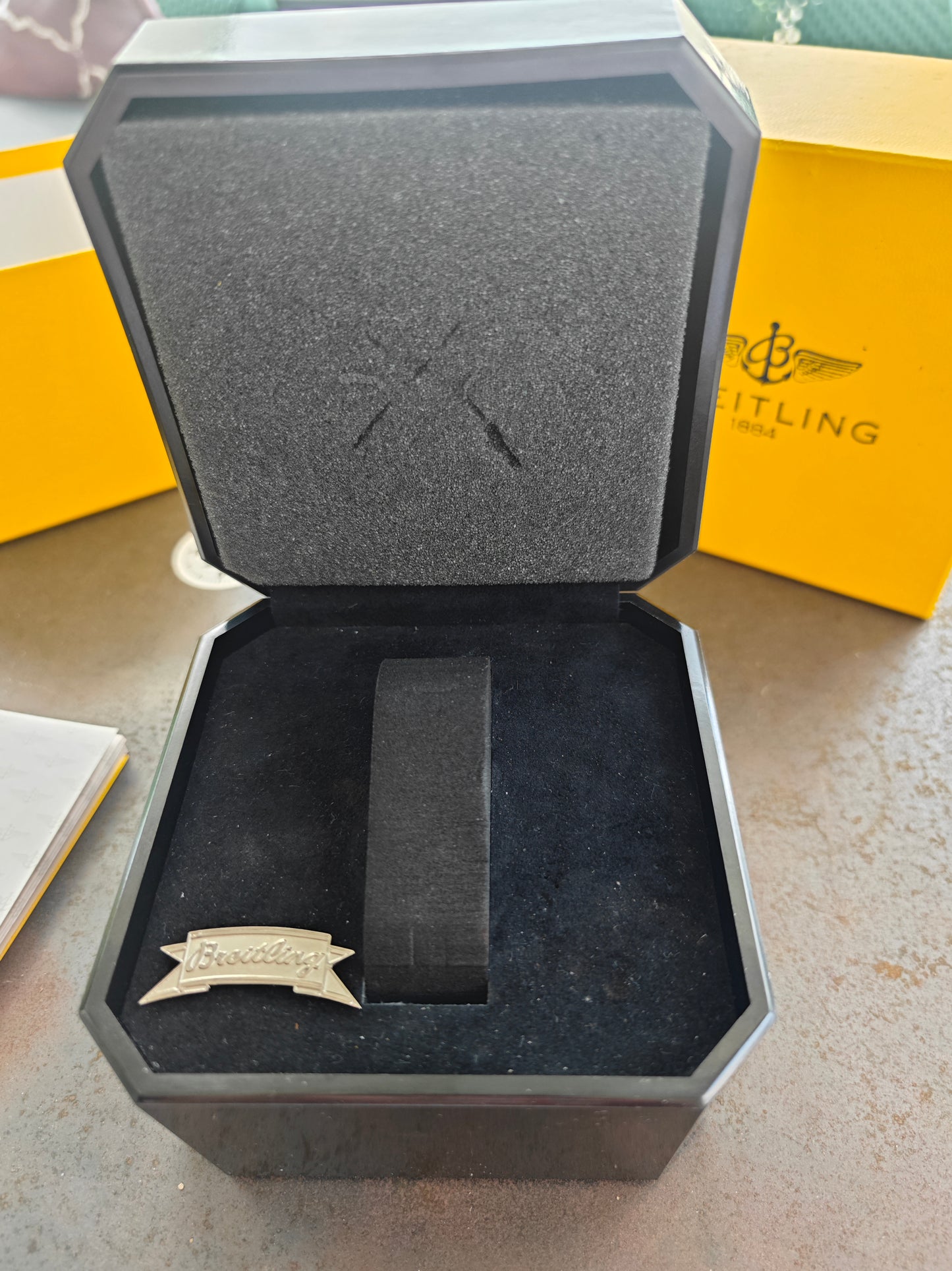 Breitling Aerospace F56062, blaues Zifferblatt, zweifarbig – komplettes Set, 1995