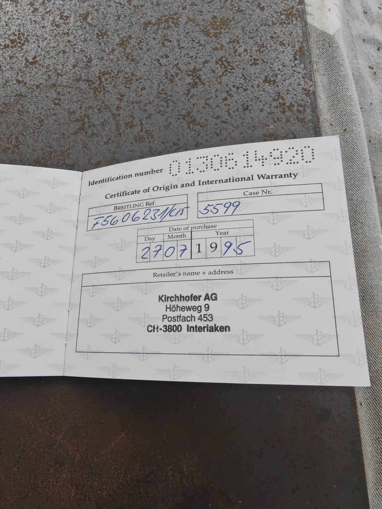 Breitling Aerospace F56062, blaues Zifferblatt, zweifarbig – komplettes Set, 1995