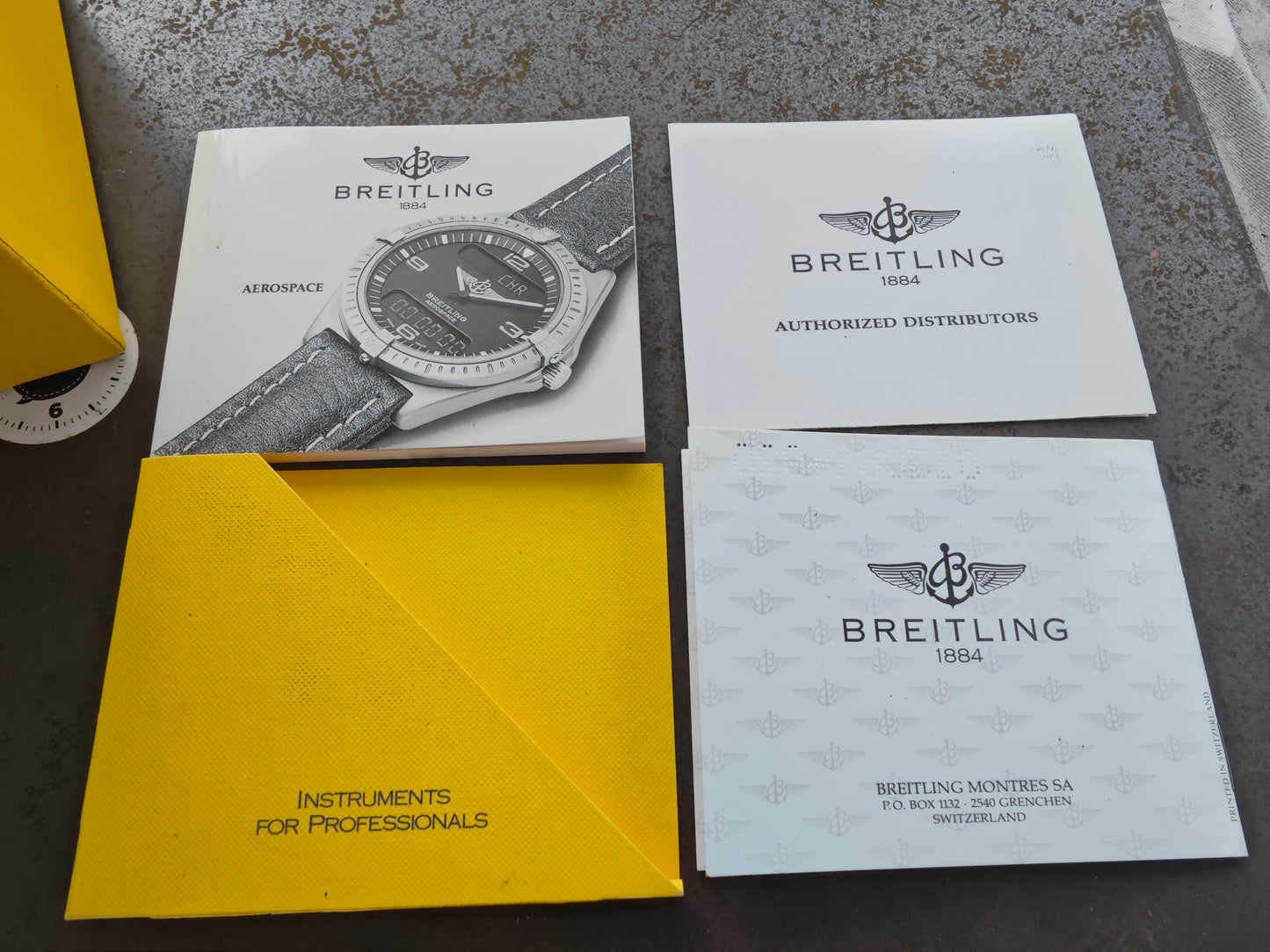 Breitling Aerospace F56062, blaues Zifferblatt, zweifarbig – komplettes Set, 1995