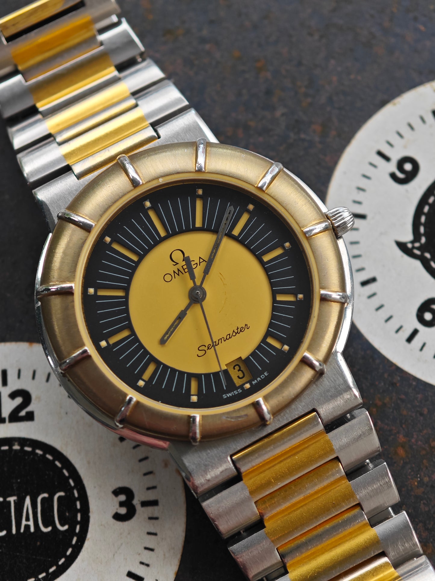 OMEGA Seamaster Dynamic „Spider“ Herrenversion Kal. 1430 – seltenes zweifarbiges Armband