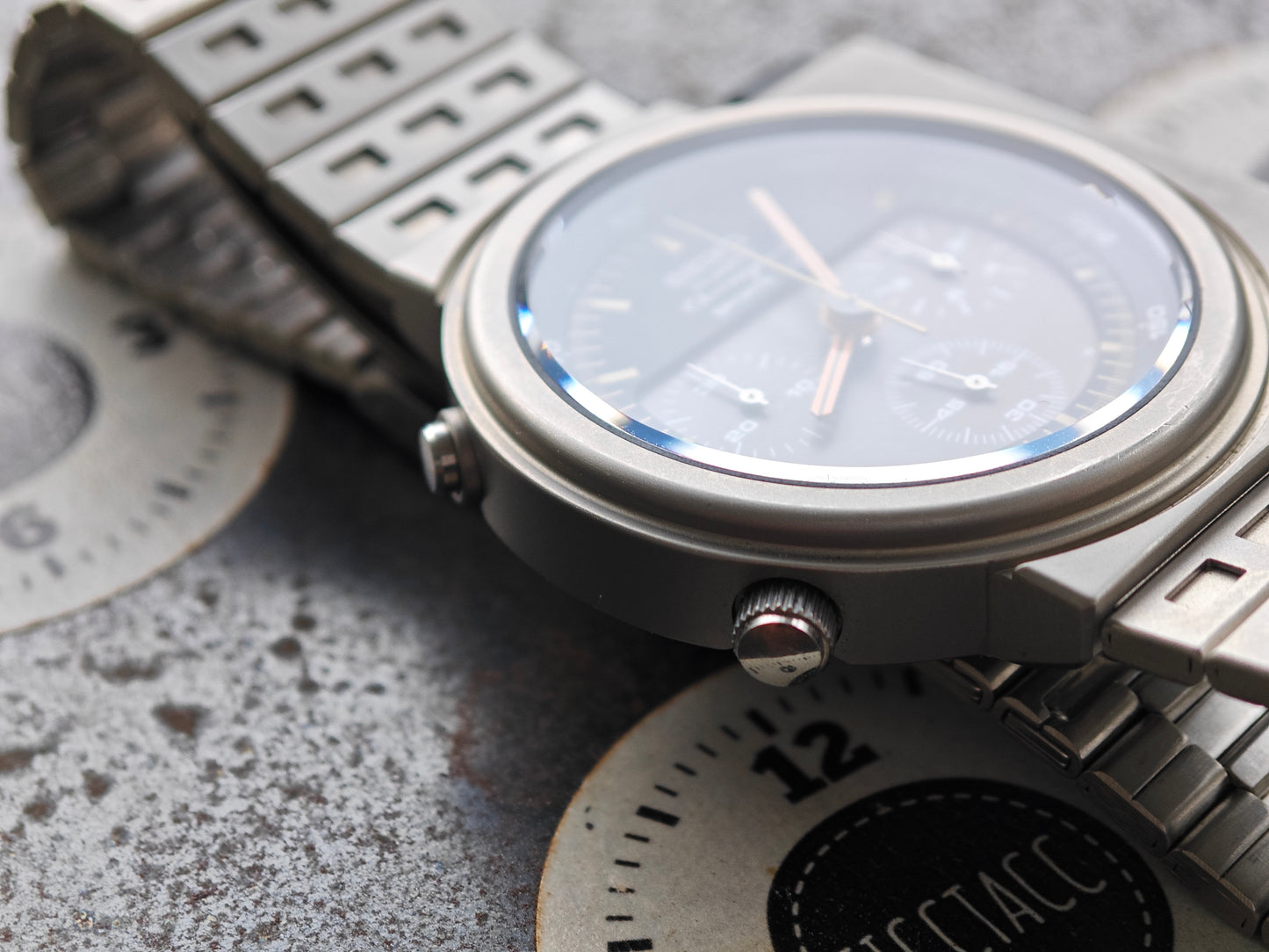 NOS SEIKO Alien Ripley 7a28-7000 argento PVD