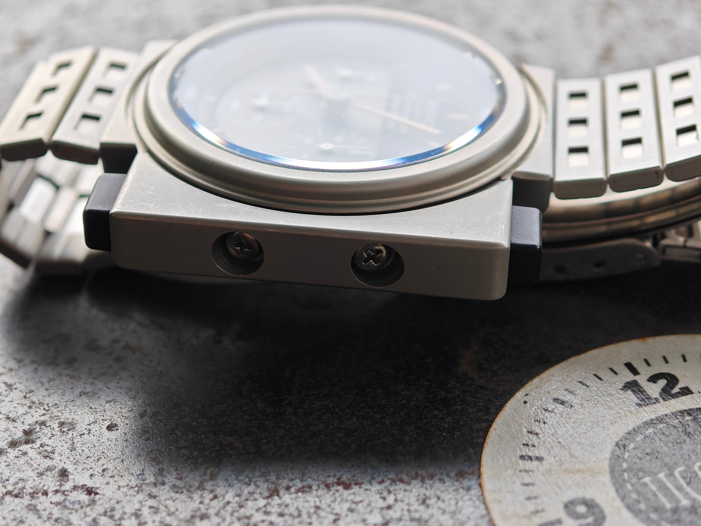 NOS SEIKO Alien Ripley 7a28-7000 argento PVD