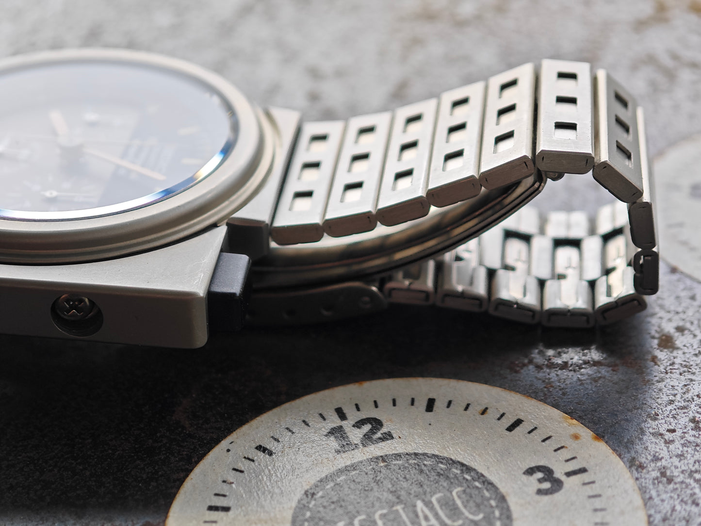 NOS SEIKO Alien Ripley 7a28-7000 argento PVD