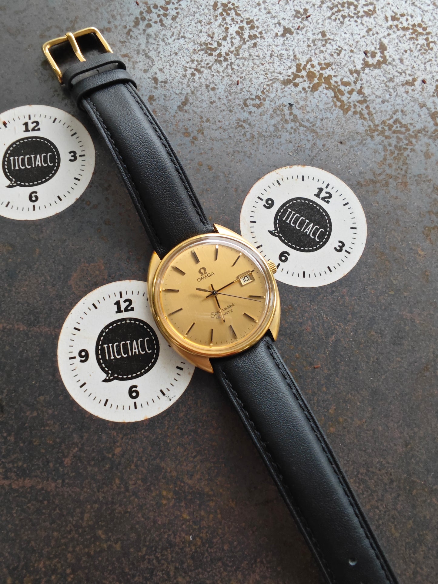 OMEGA SEAMASTER Quarzo placcato oro Cal. 1342