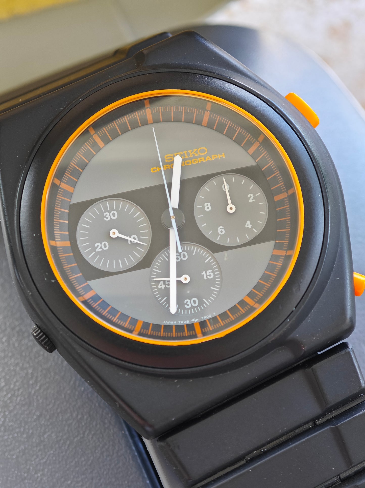 SEIKO 7a28-7A00 Giugiaro Design New Old Stock May 1986 Boxed Black