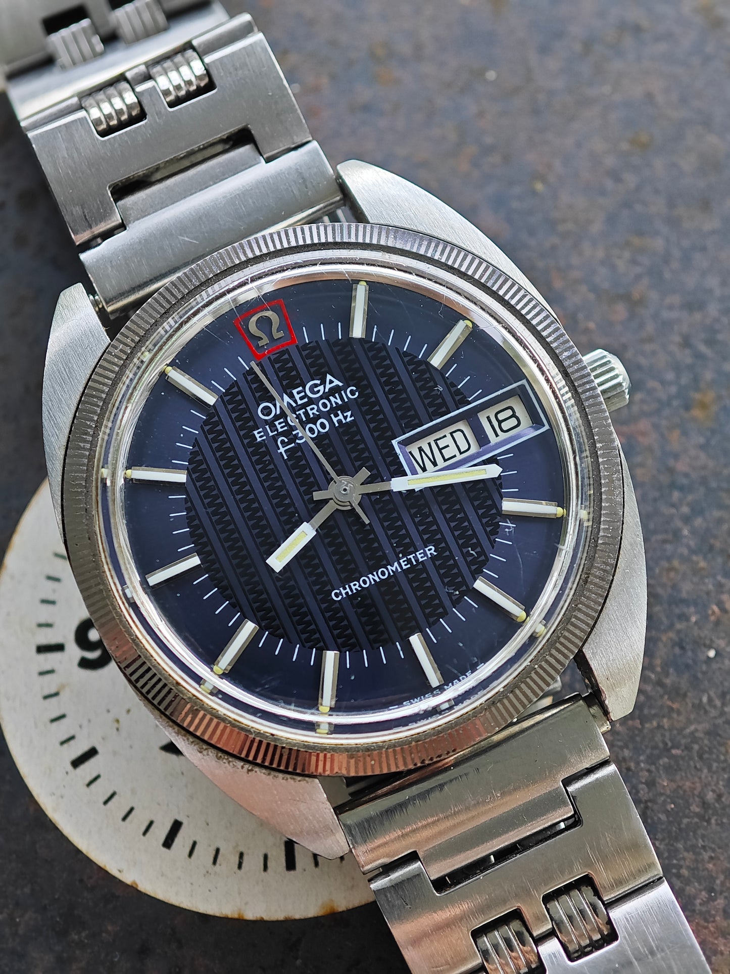 As new OMEGA 300 Blue Electronic Pattern Dial Cal. 1260