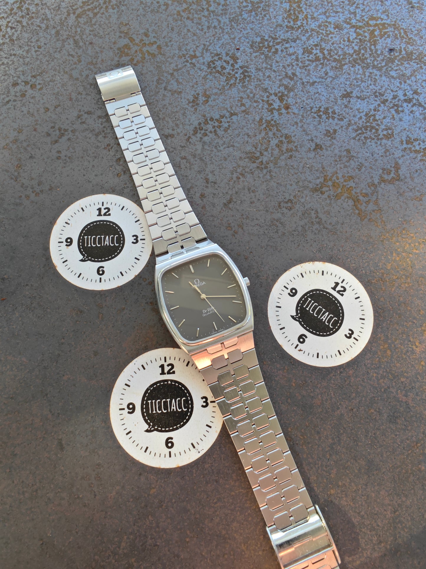 As New OMEGA DeVille De Ville Slate Dial AP style bracelet Cal. 1336