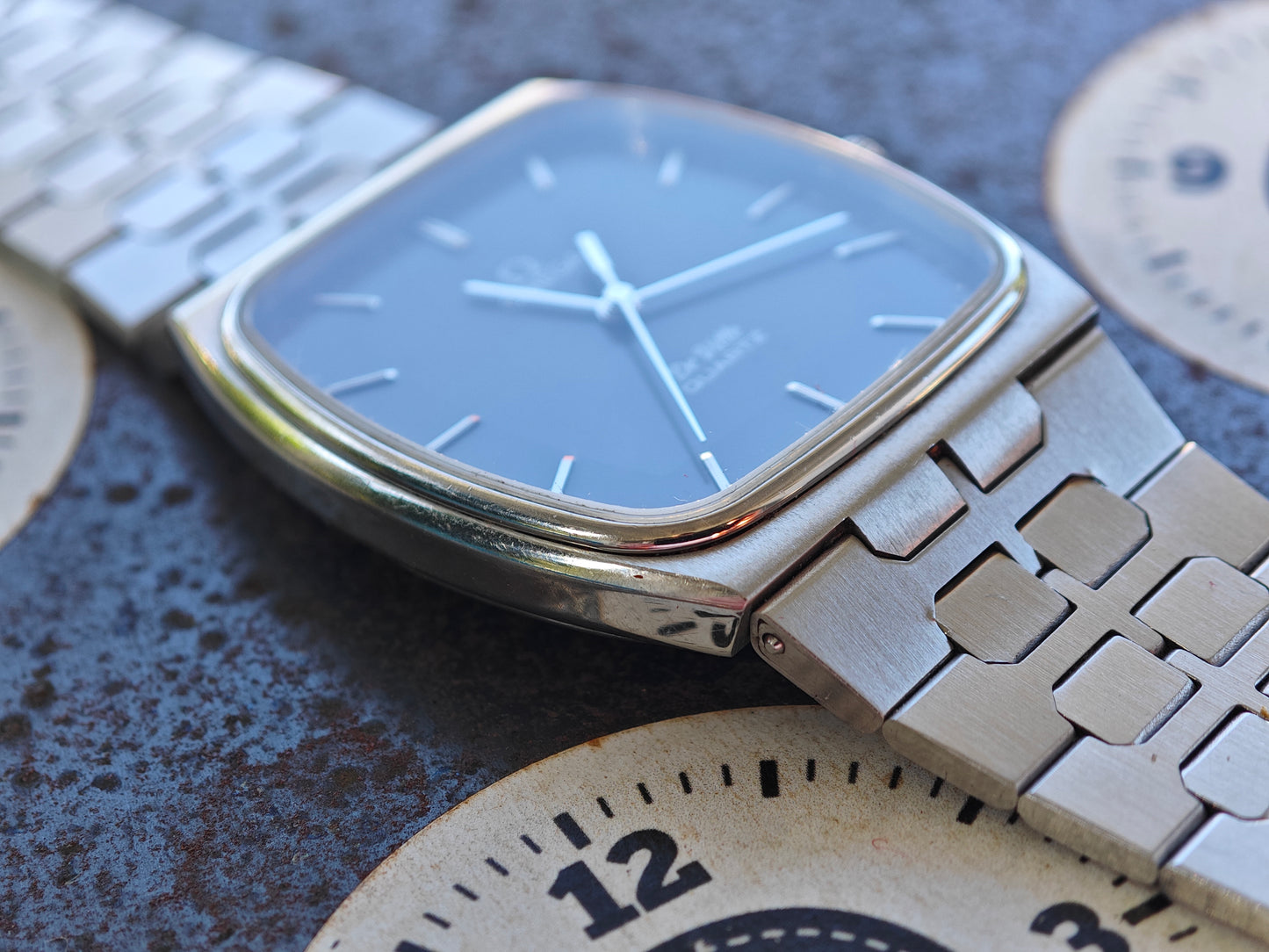 As New OMEGA DeVille De Ville Slate Dial AP style bracelet Cal. 1336