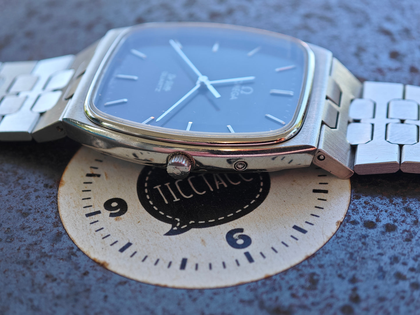 As New OMEGA DeVille De Ville Slate Dial AP style bracelet Cal. 1336