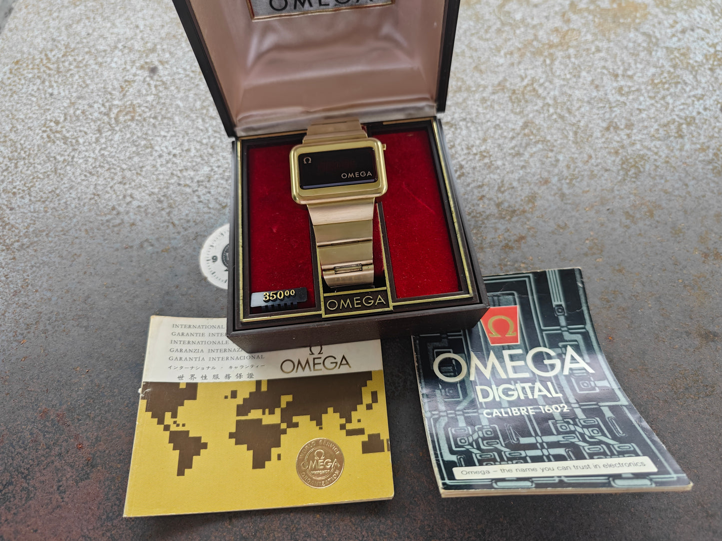 N.O.S. OMEGA Time Computer TC3 LED cal. 1602 gold plated Full Set 1977 - New Module