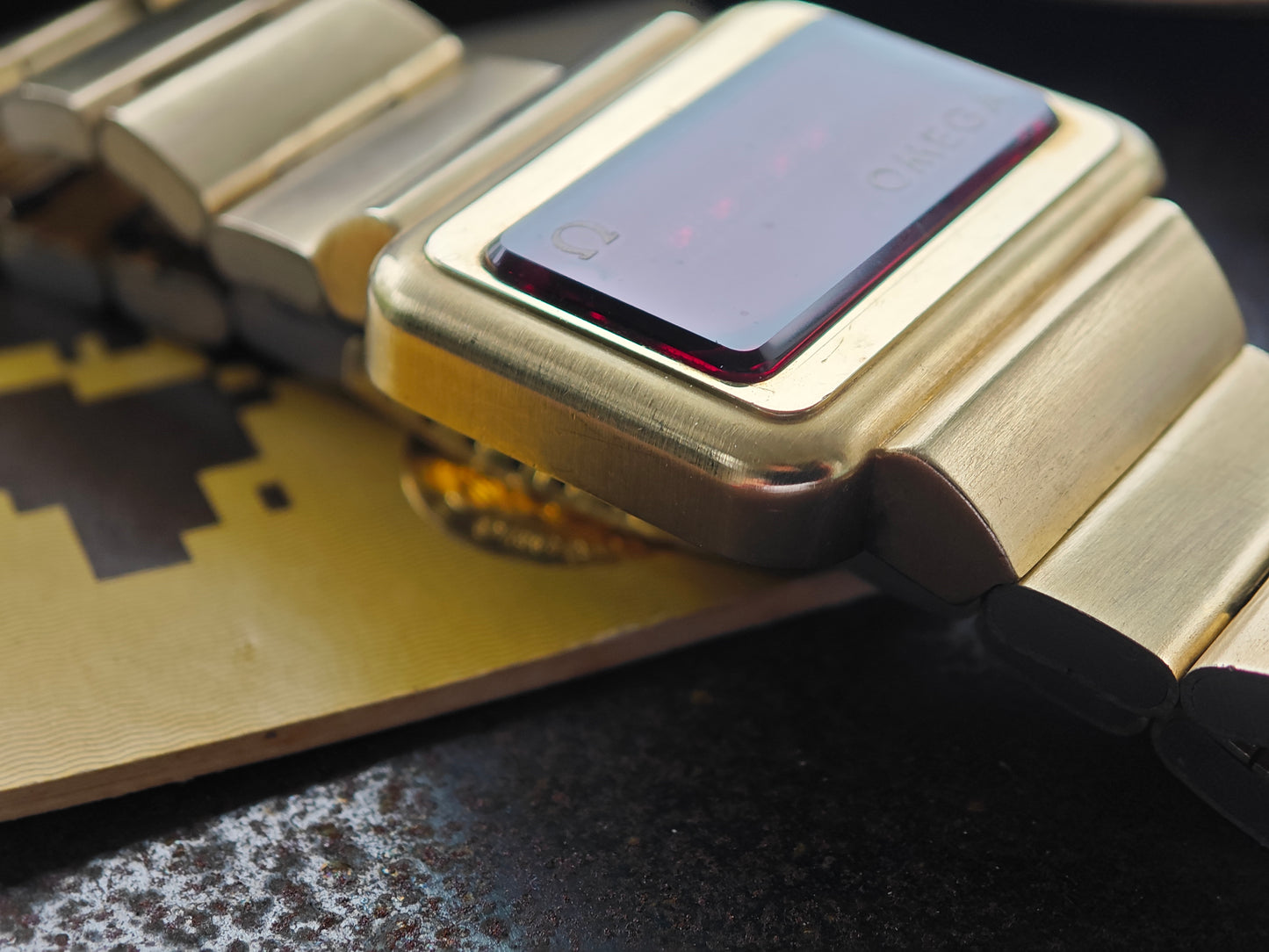 N.O.S. OMEGA Time Computer TC3 LED cal. 1602 gold plated Full Set 1977 - New Module