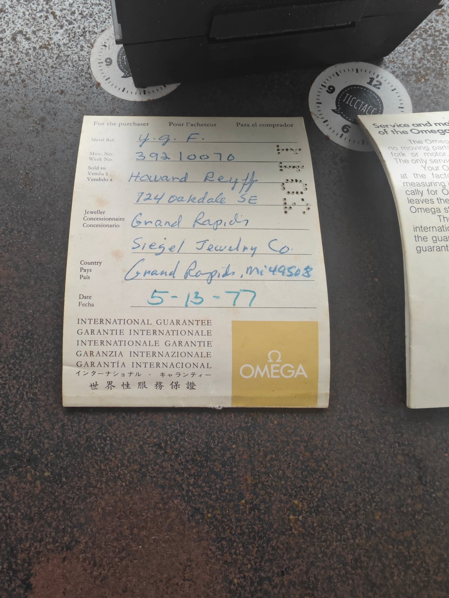 N.O.S. OMEGA Time Computer TC3 LED cal. 1602 gold plated Full Set 1977 - New Module