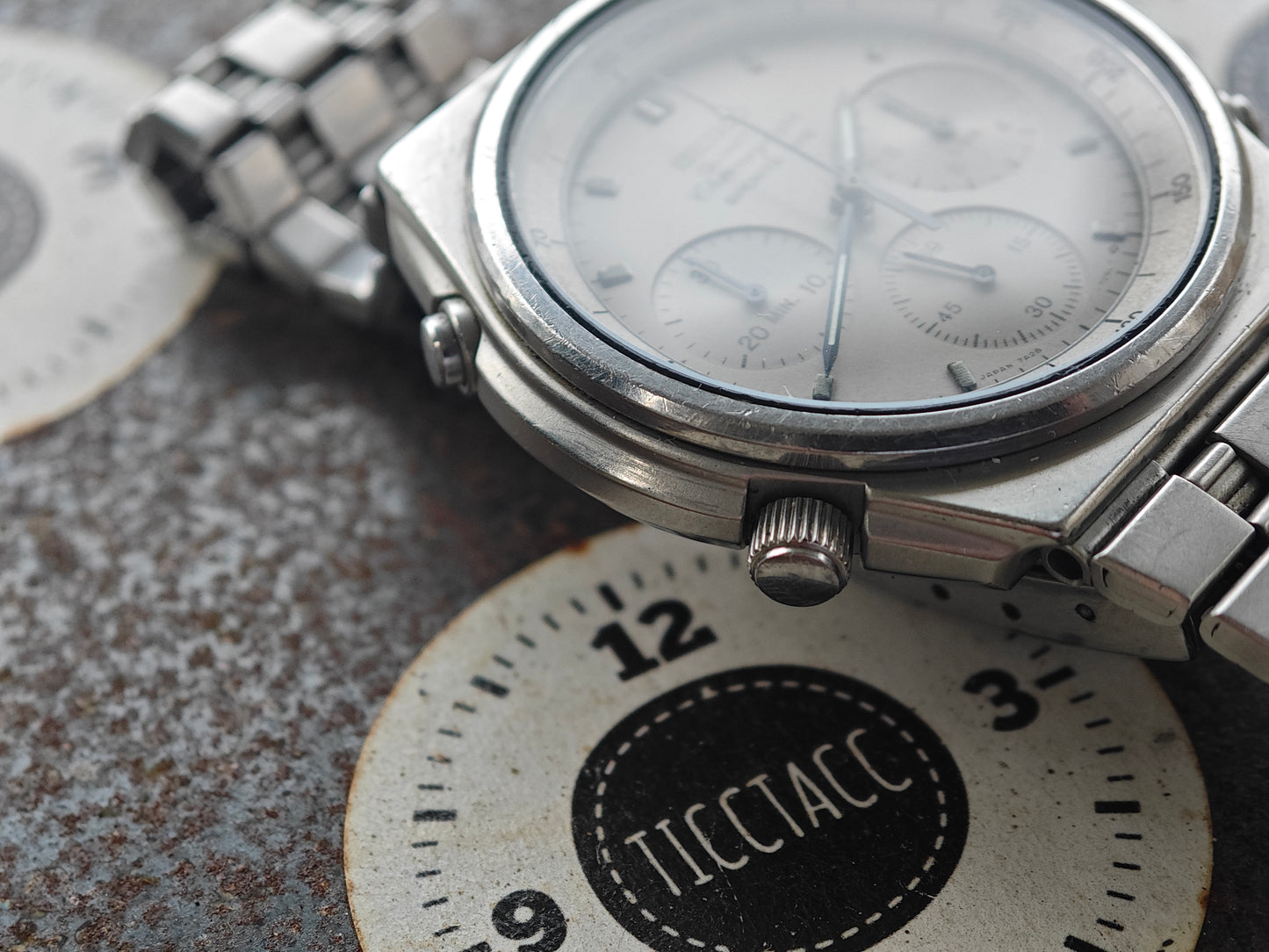 Rare SEIKO Grey Ghost 7a28-7079 with long 19cm bracelet